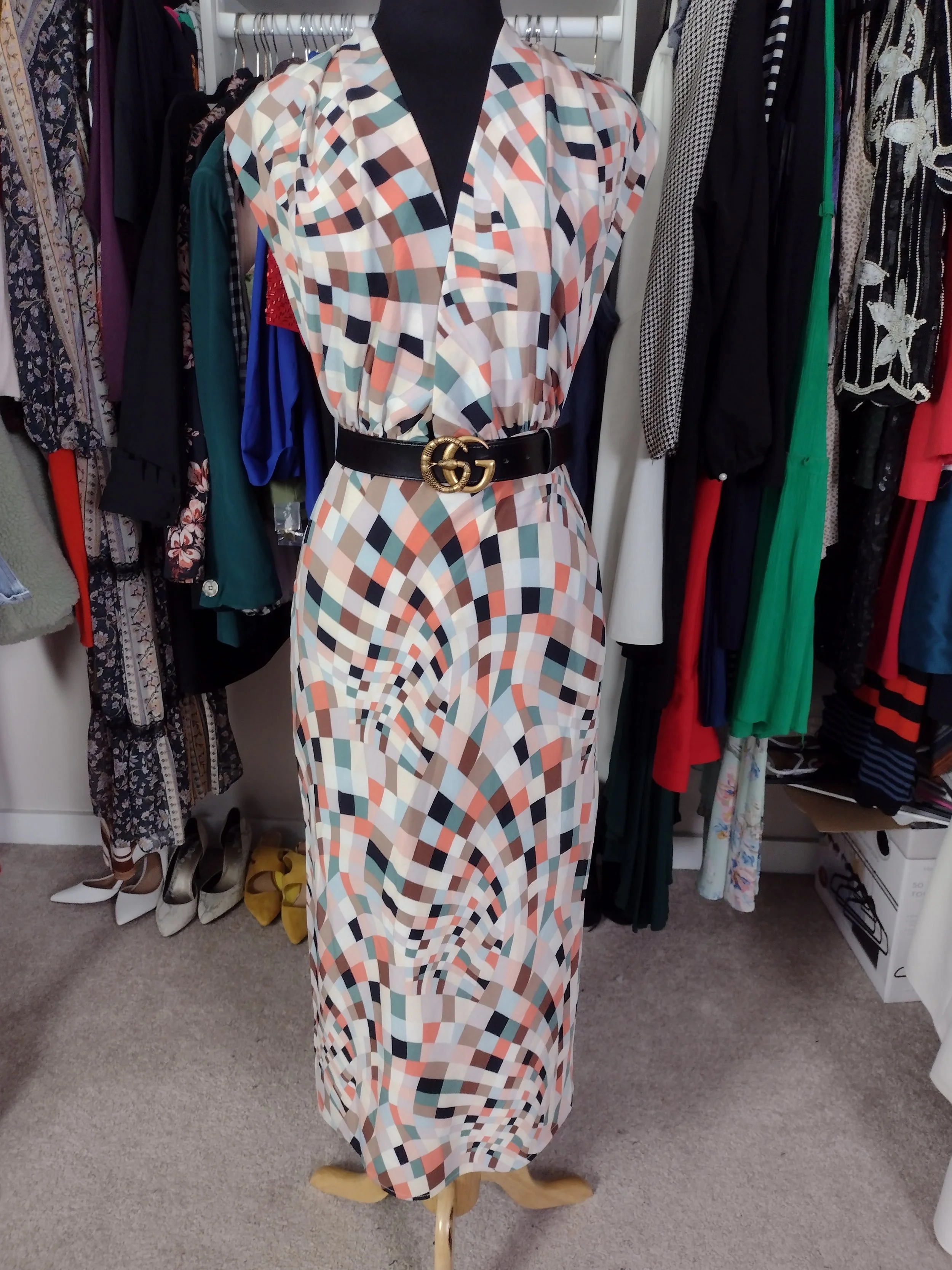 New Geometric Halter Dress Size 8/10