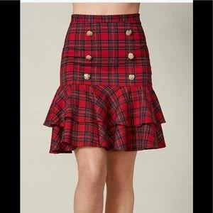 Venus Plaid Ruffle Skirt Size 12/14
