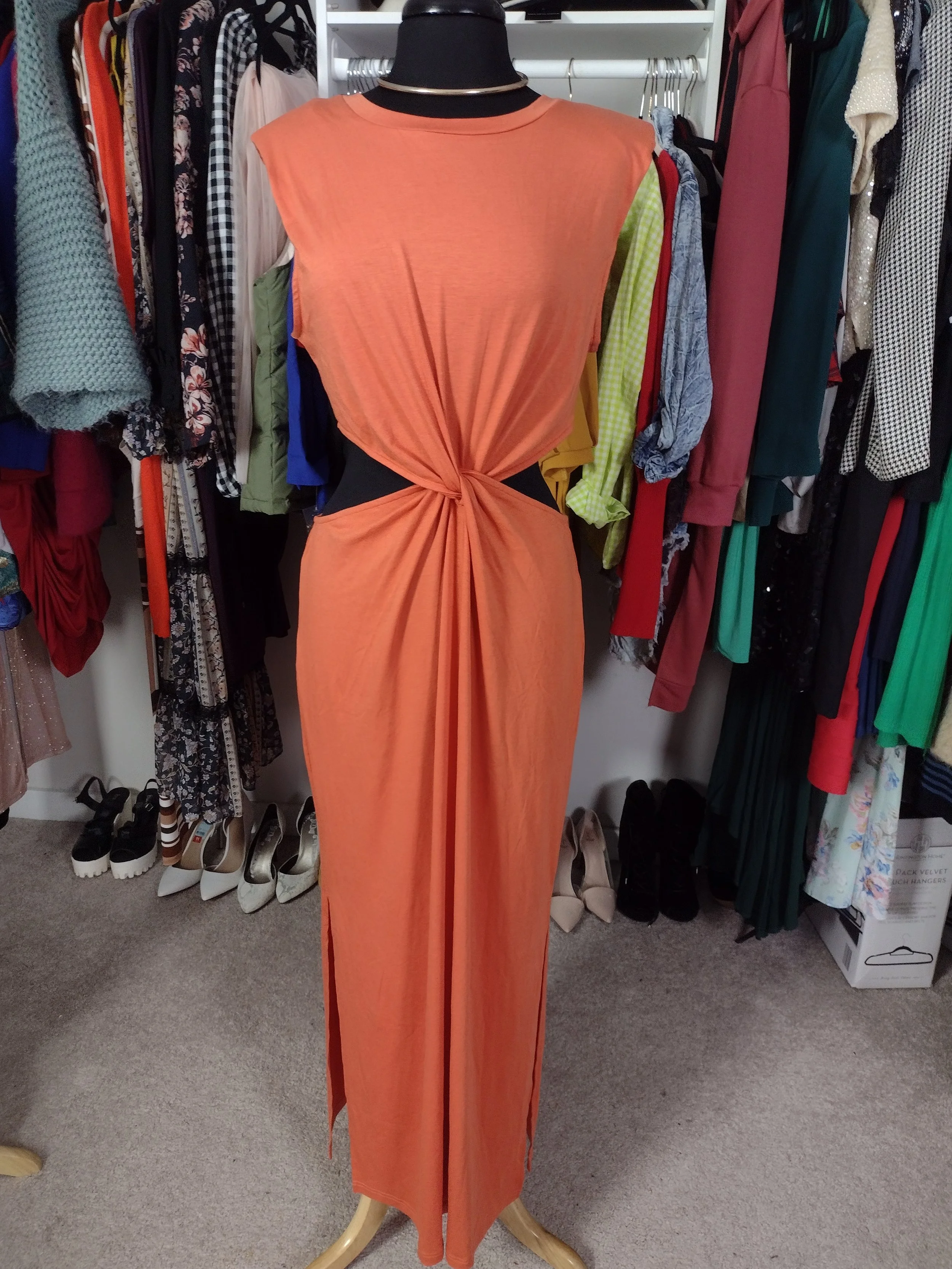 Orange Open Side Dress Size XL