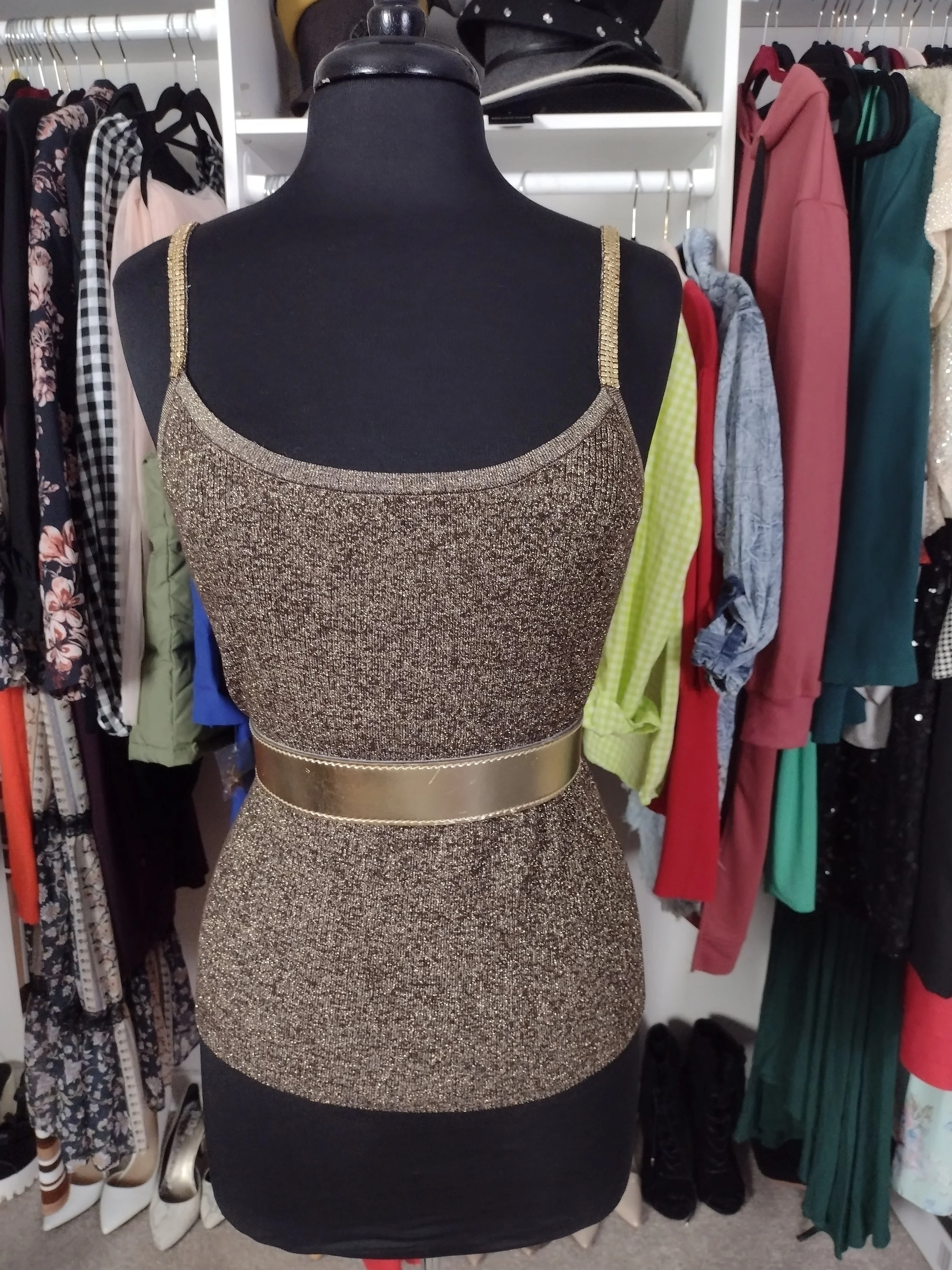 Metallic Gold Tank Size L