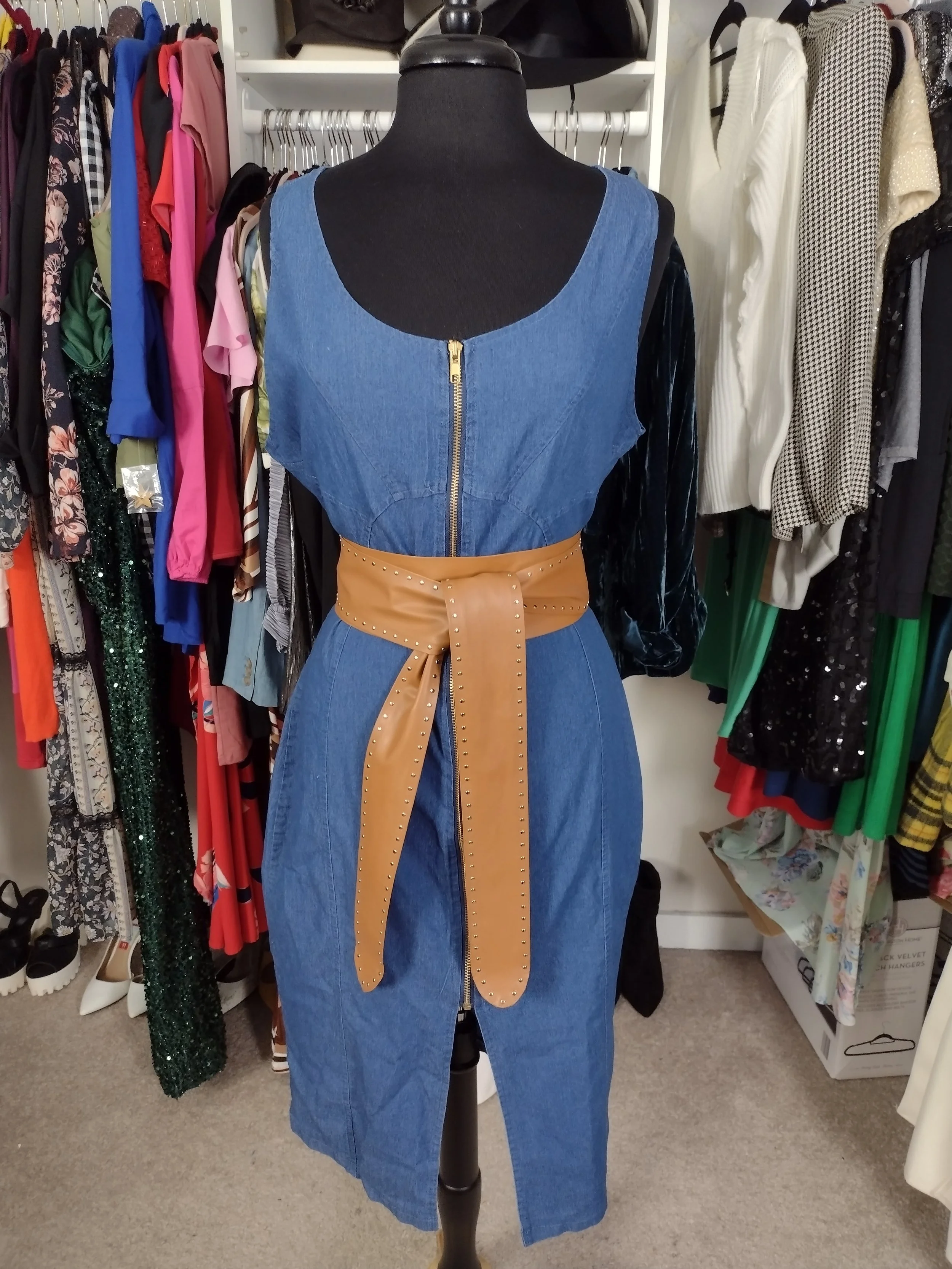 Denim Zipper Front Dress Size 12/14