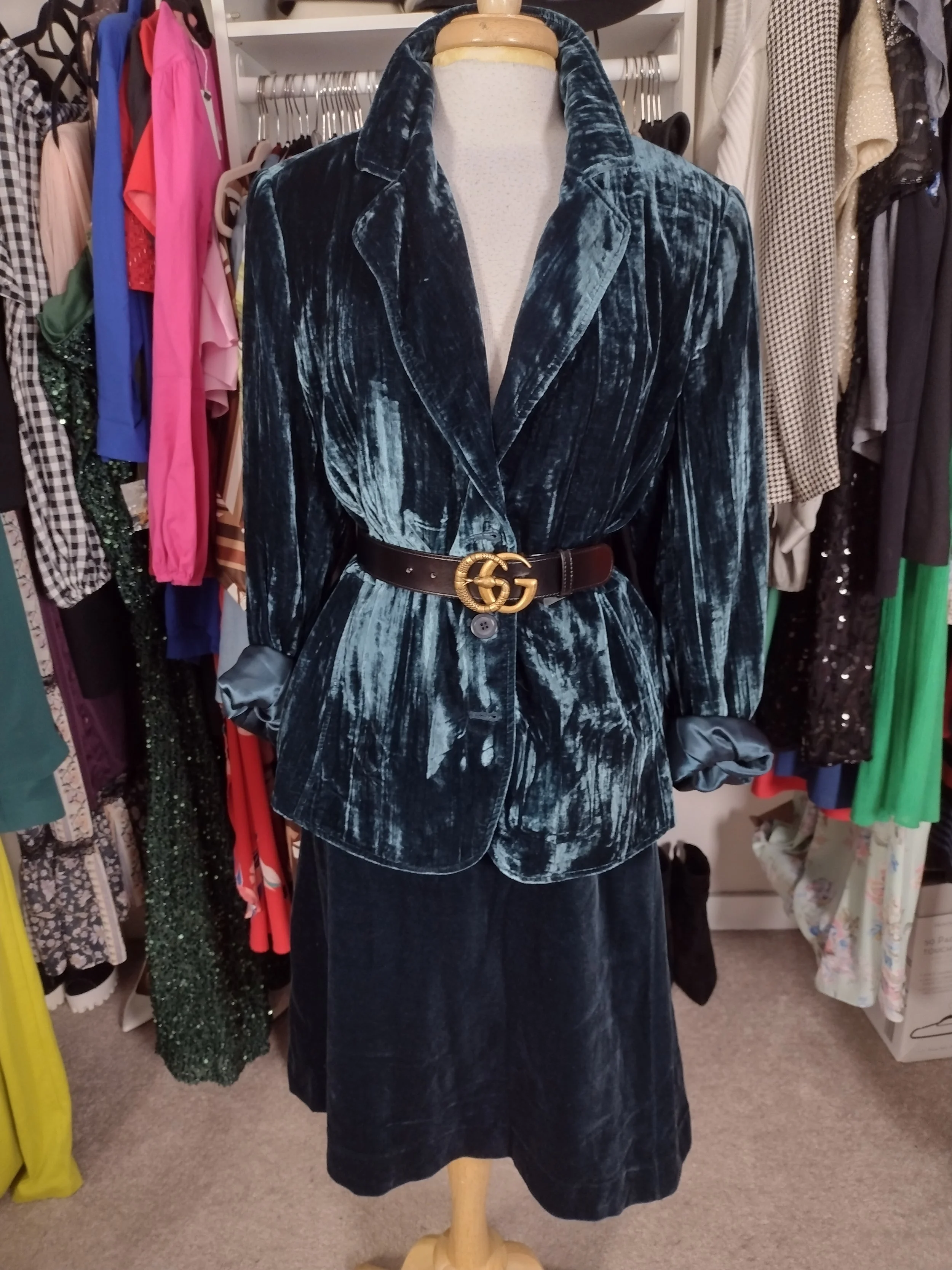 Ashley Stewart Green Velour Blazer Size 18/20
