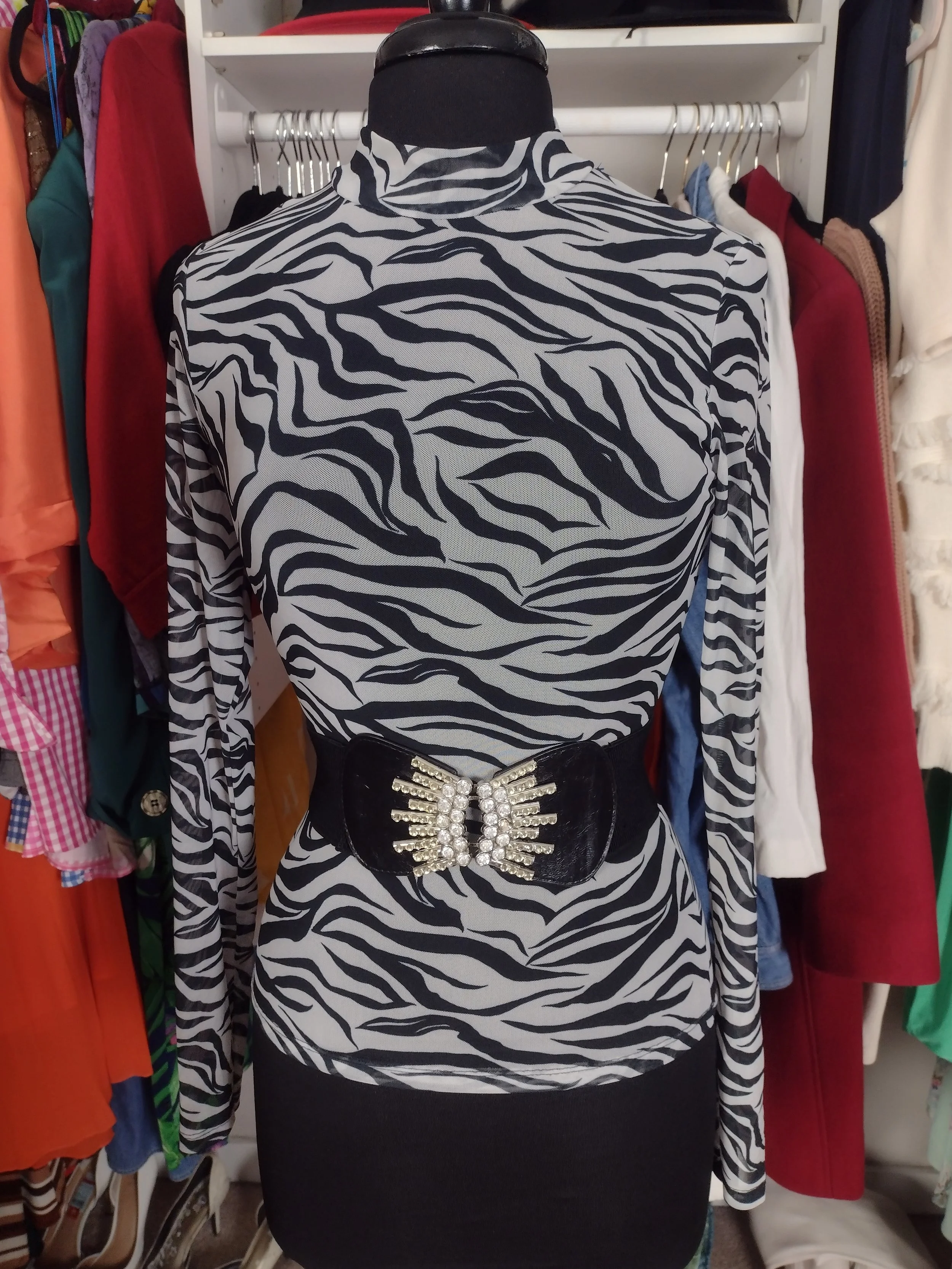 Zebra sheer top size s/m