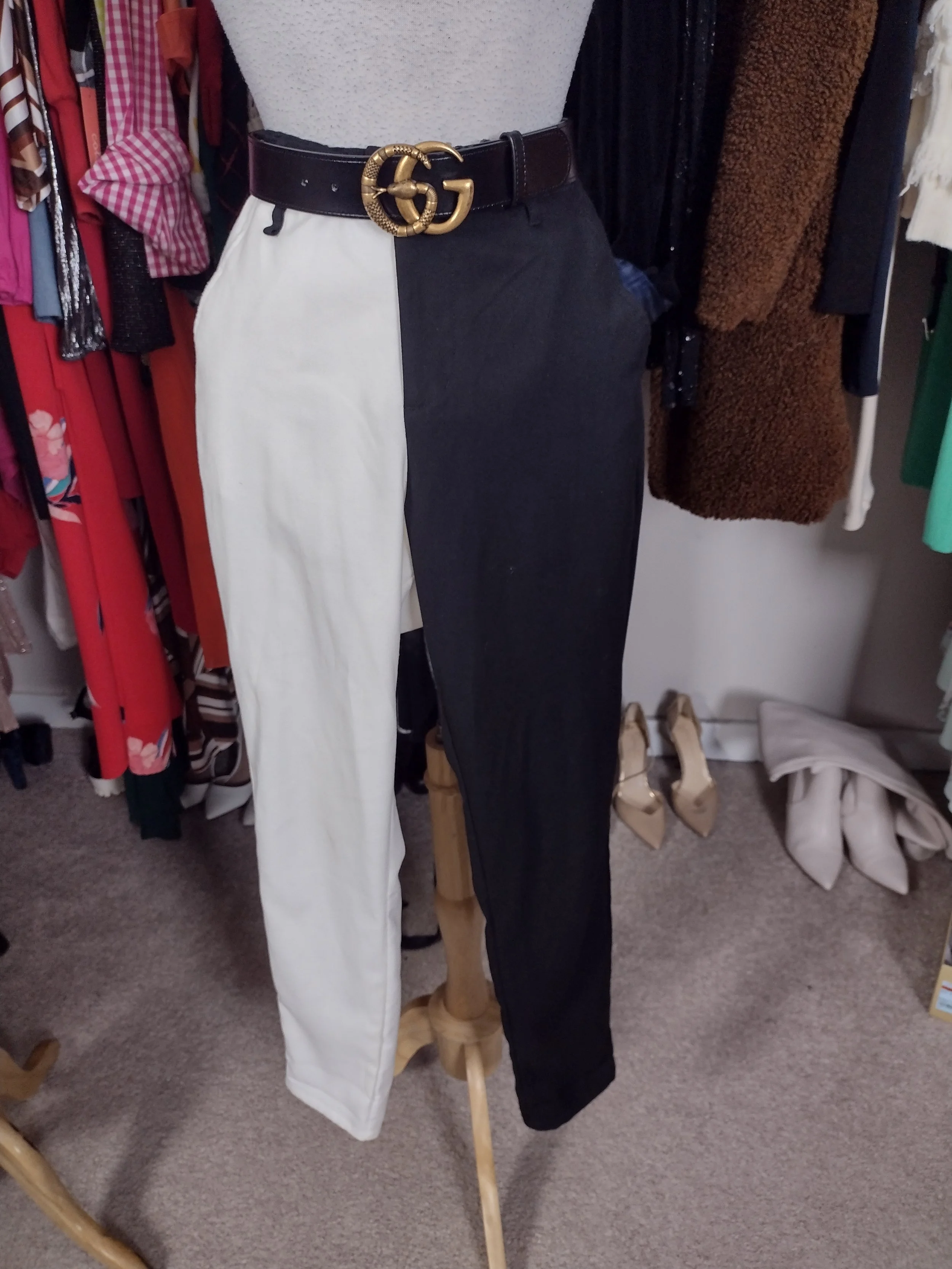 Hot Topic Black and White PantS Size S/M