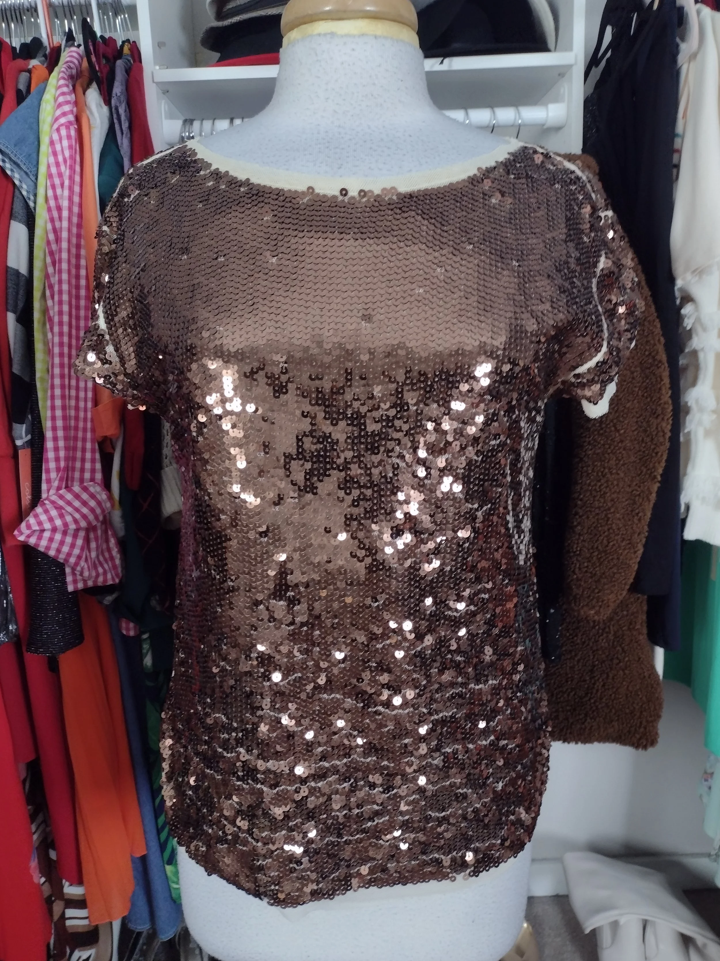 Bronze Sequin Top Size M
