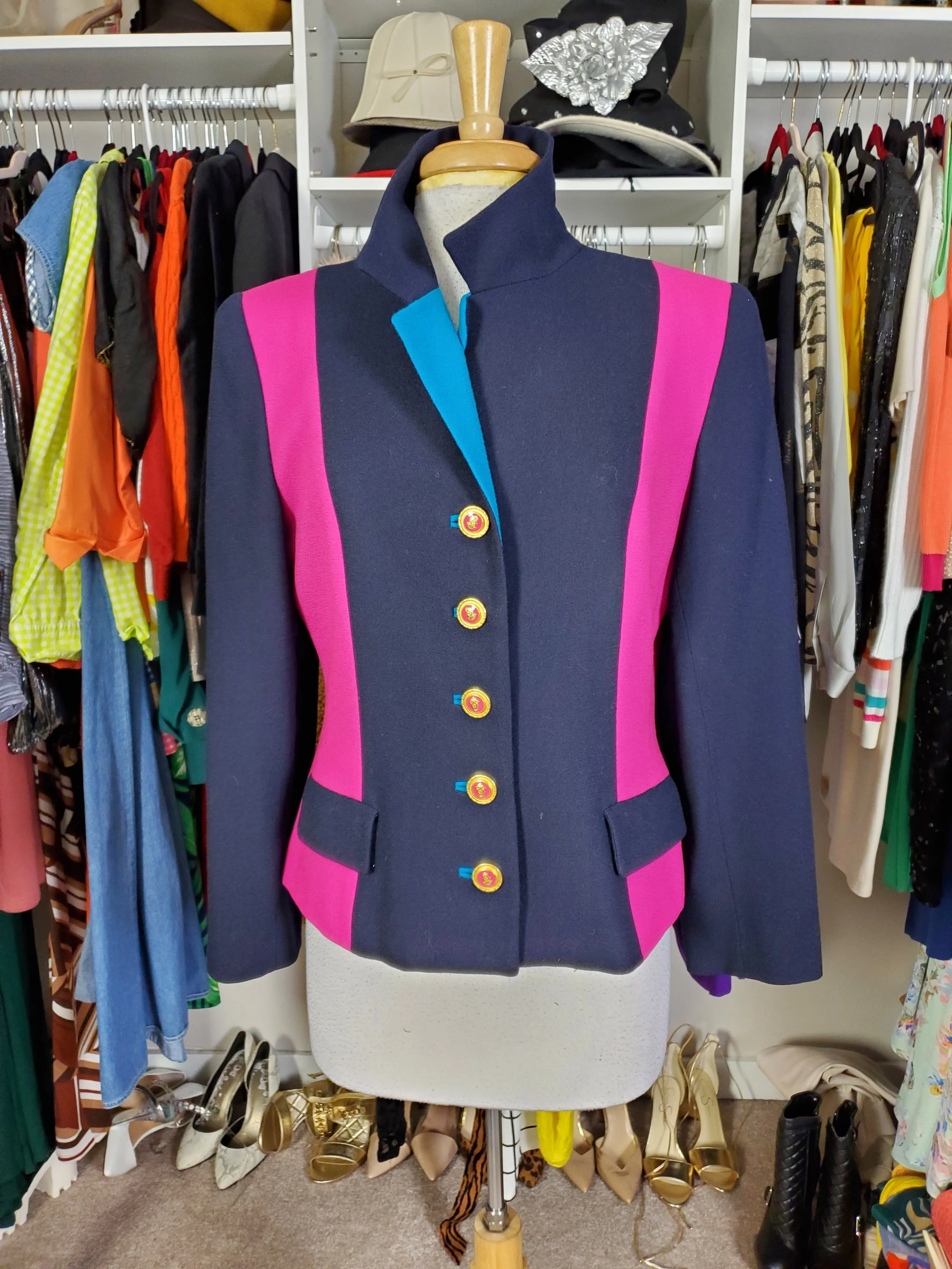 Navy Color Block Blazer Size 10/12