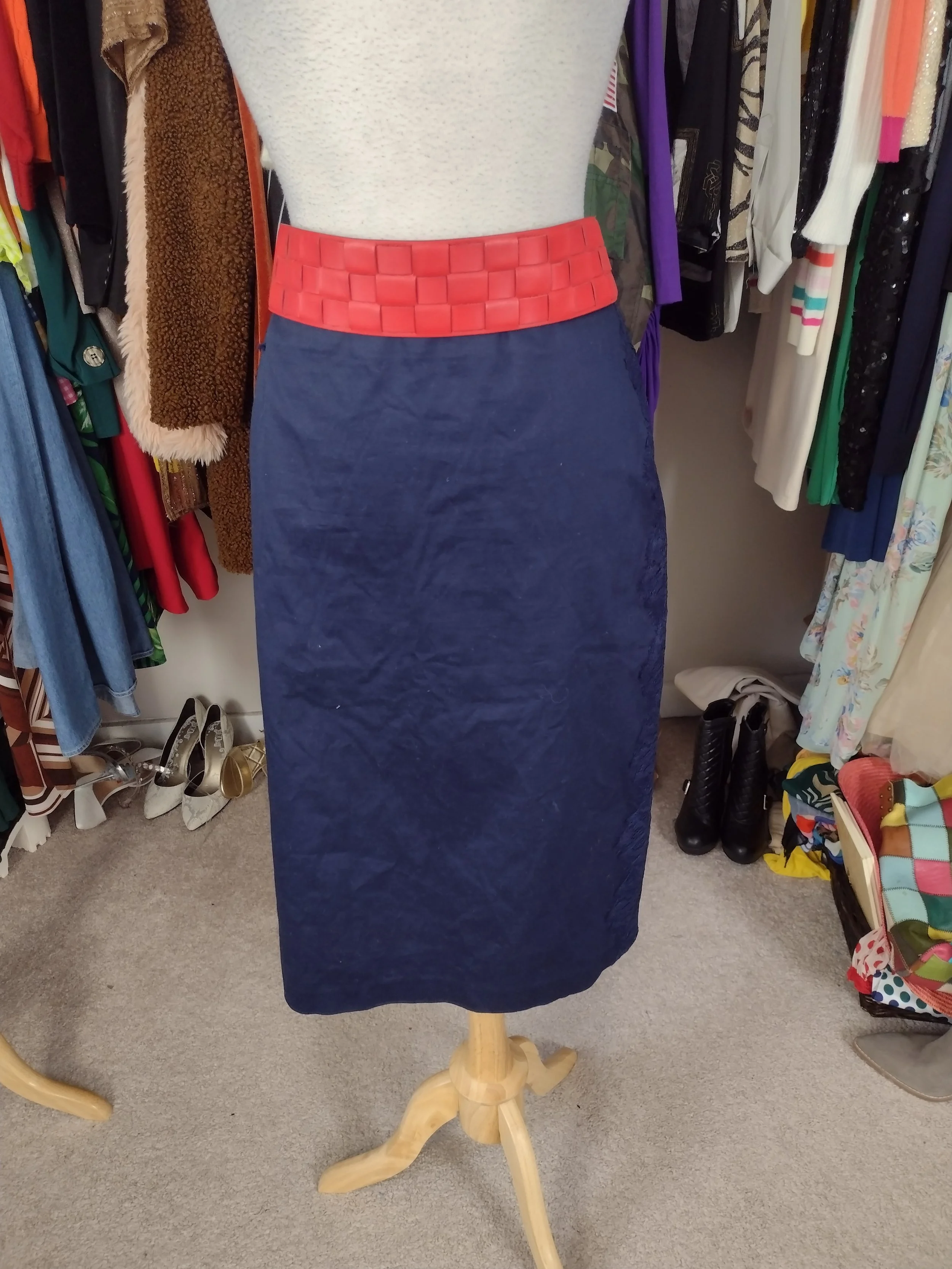 Navy Blue Lace Skirt Size 10