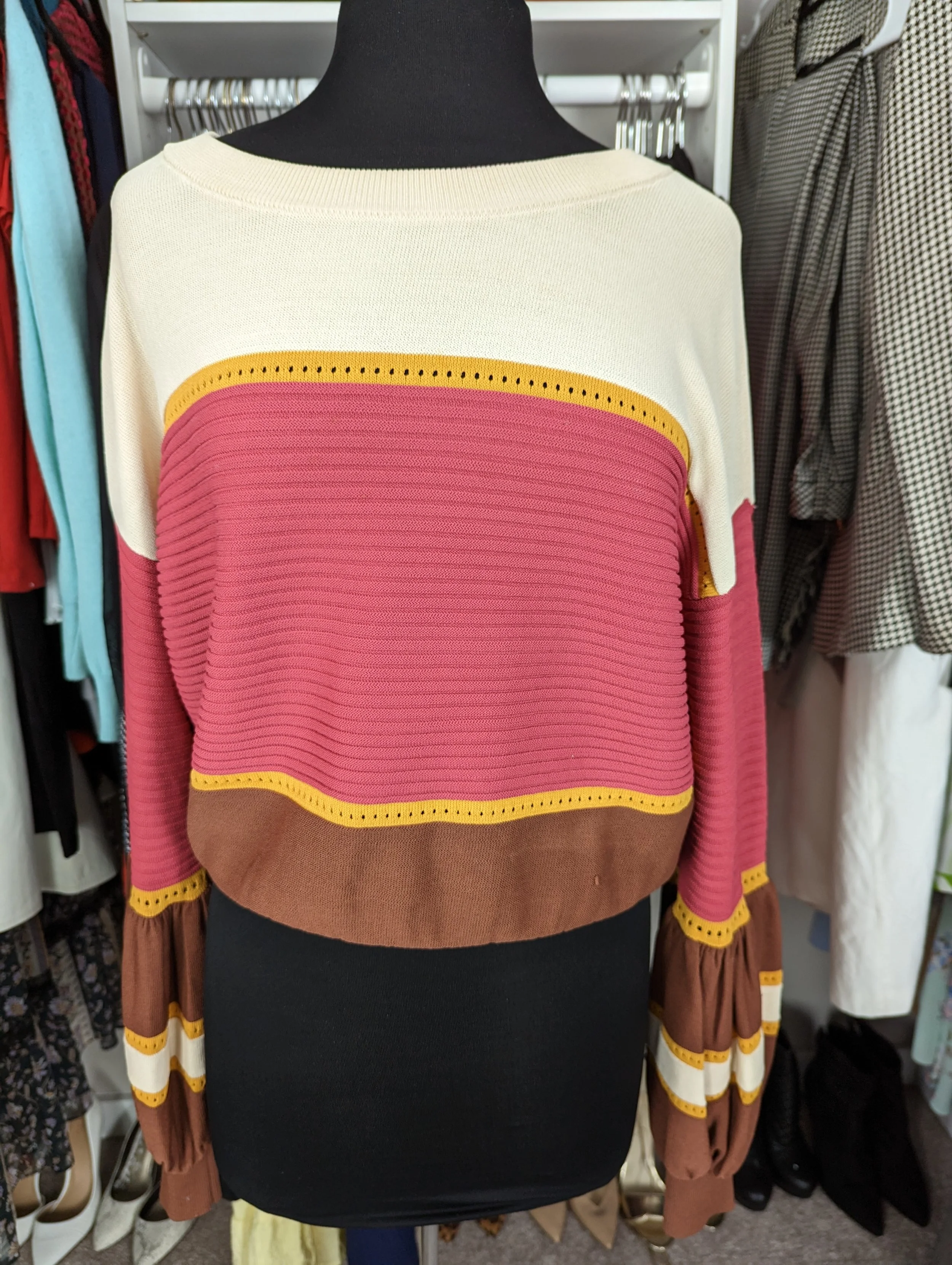 Eva Mendes Embellished Long Sleeve Top Size L