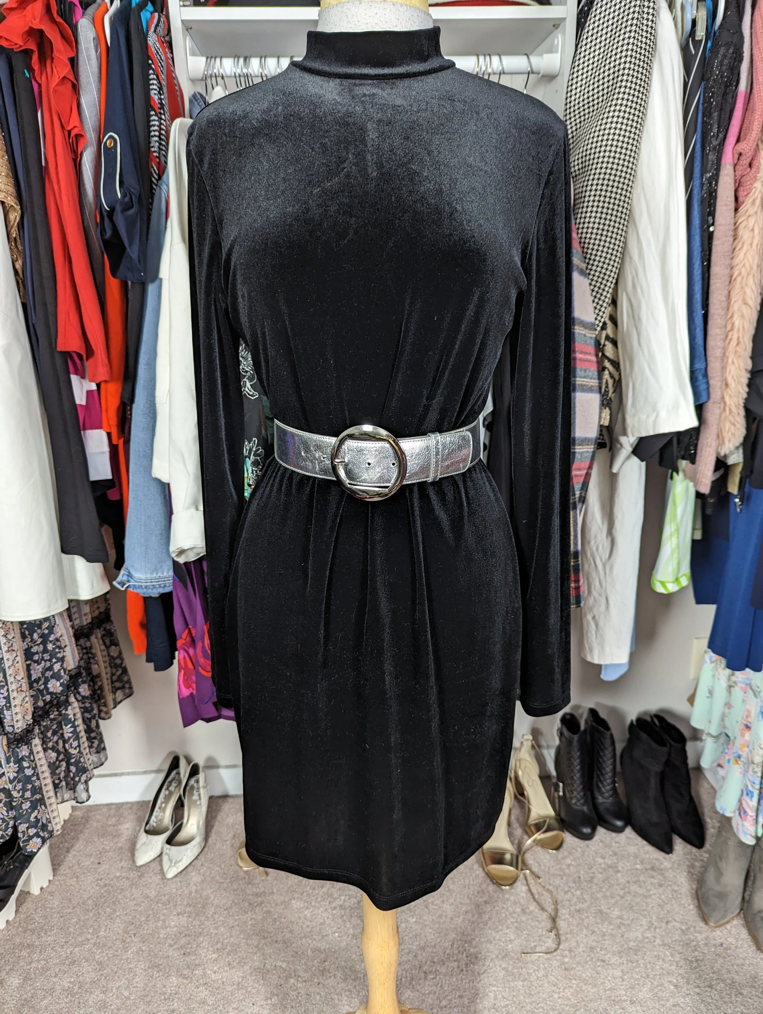 NEW Black Velour Dress Size Juniors L