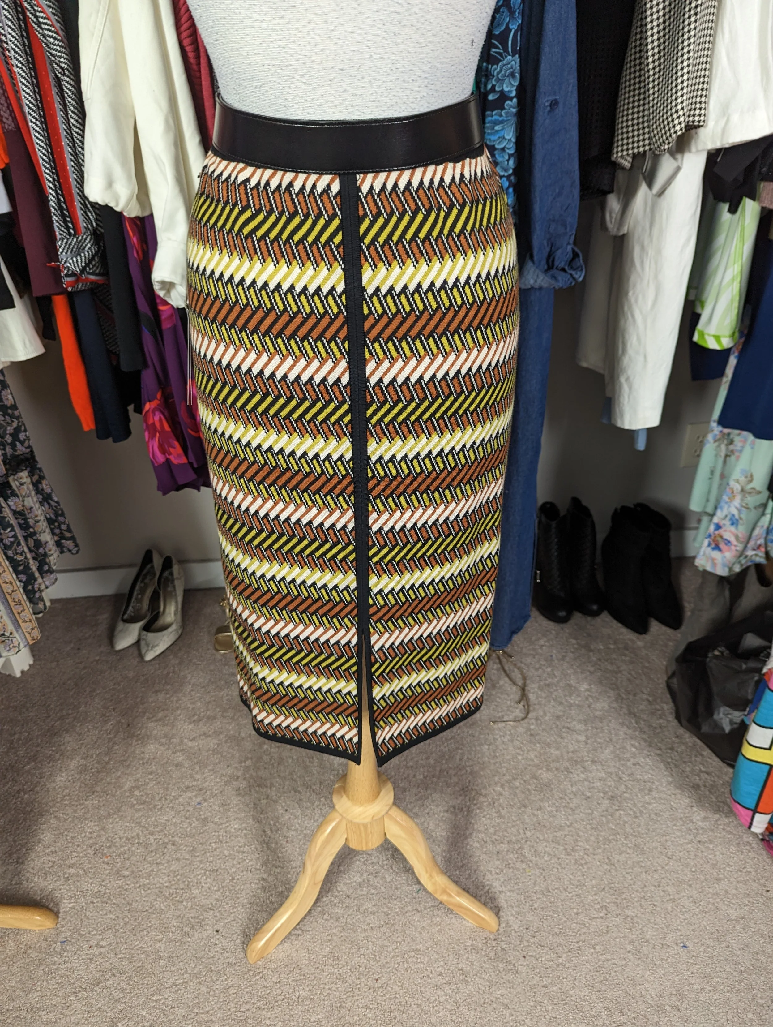 Eva Mendes Multicolor print Sweater Skirt Size L