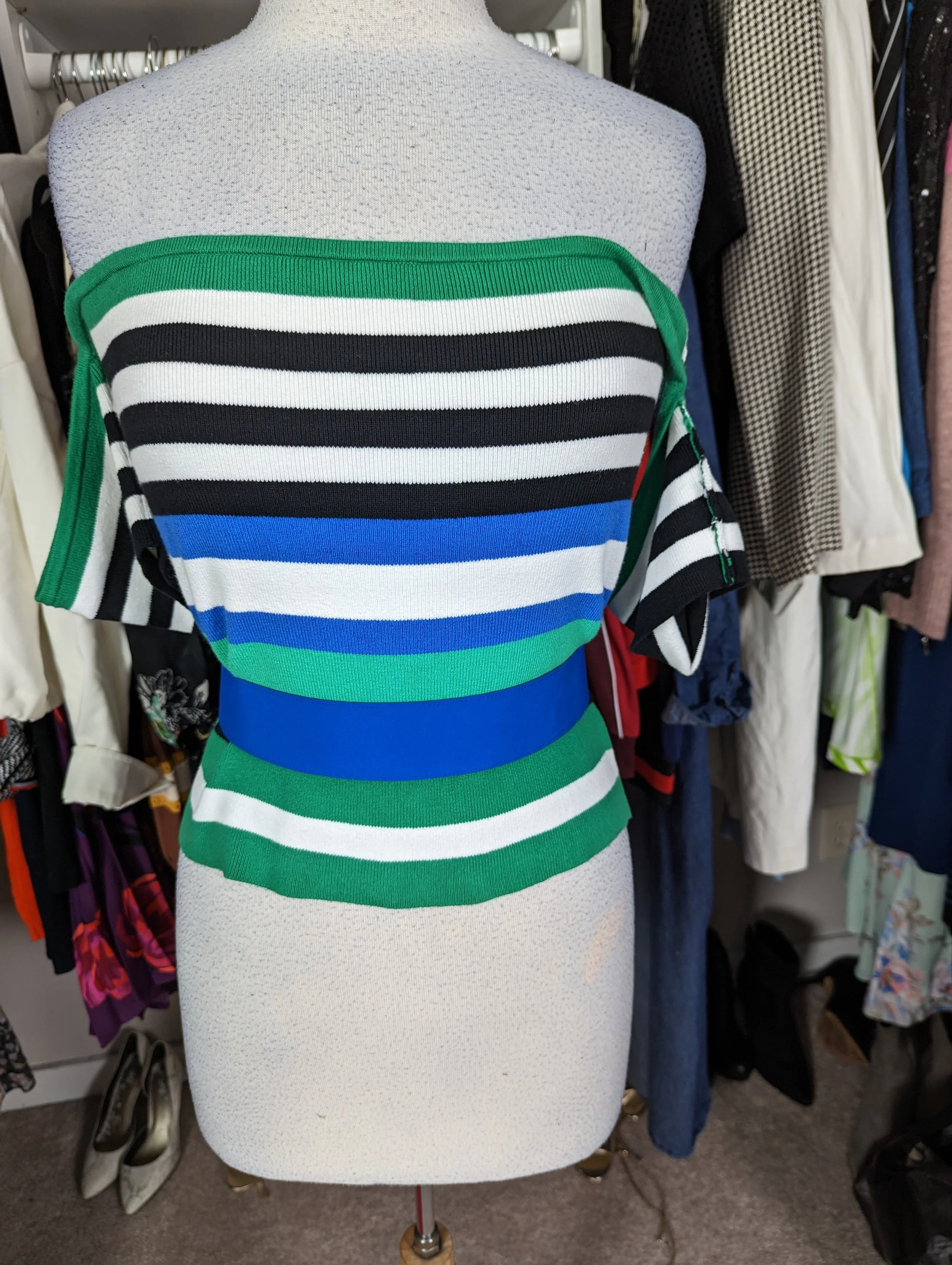 NEW Express Multicolor Stripe Off the shoulder Top Size L