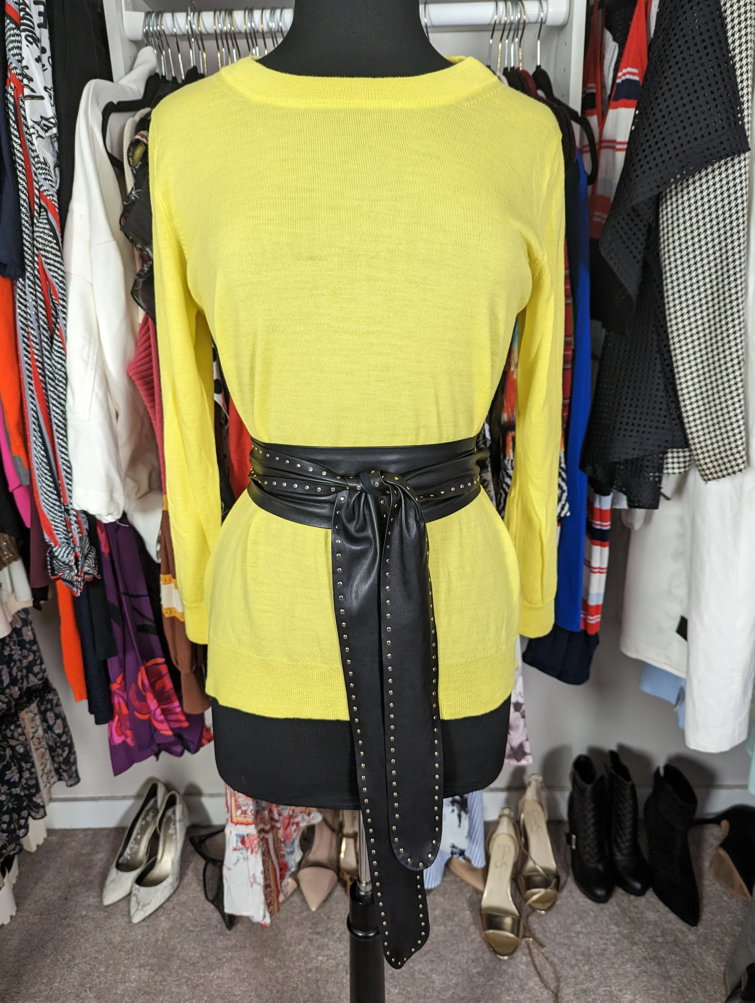 J Crew Yellow Knit Sweater Size Large