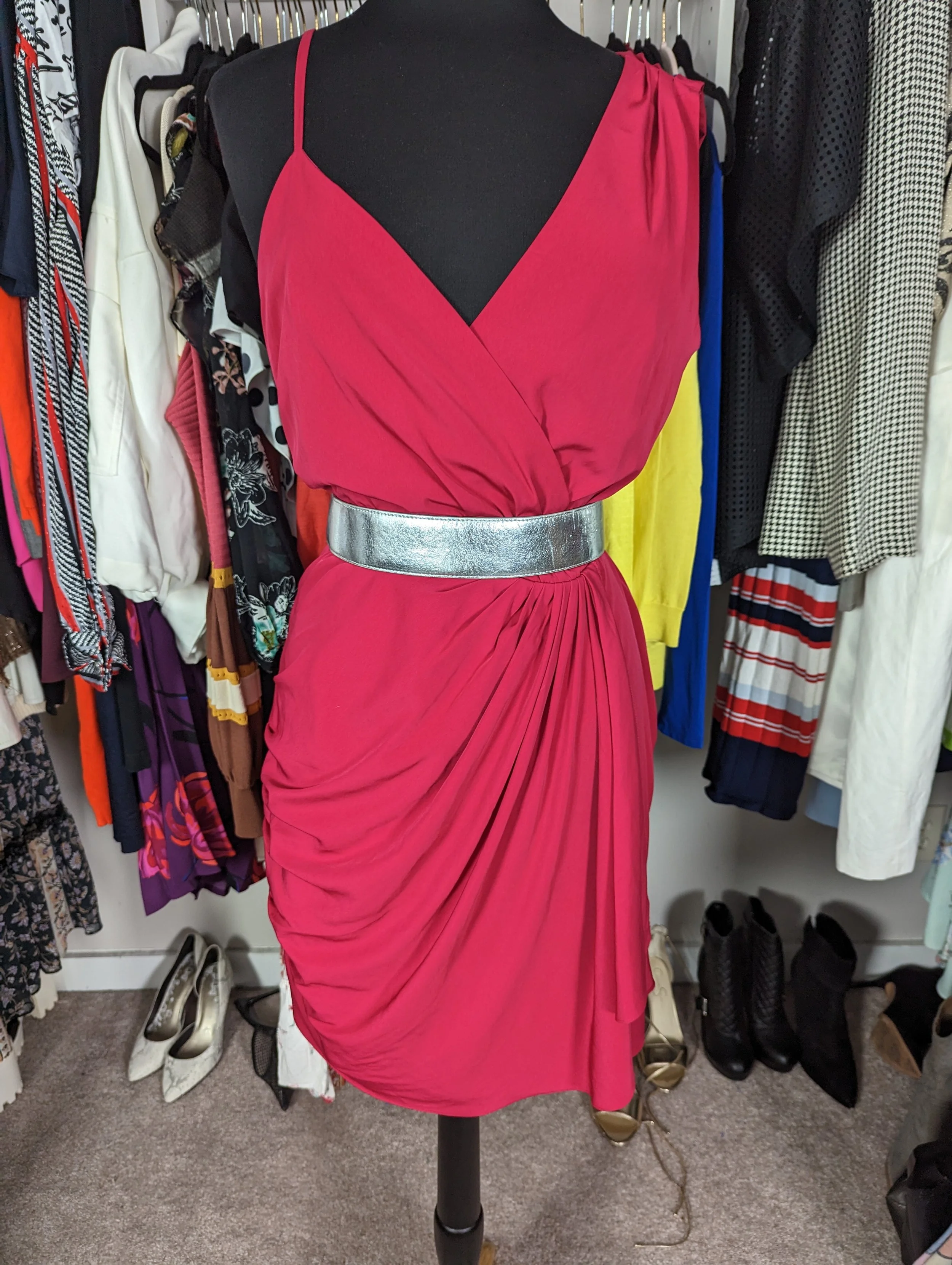 Express Red One Shoulder Dress Size 12