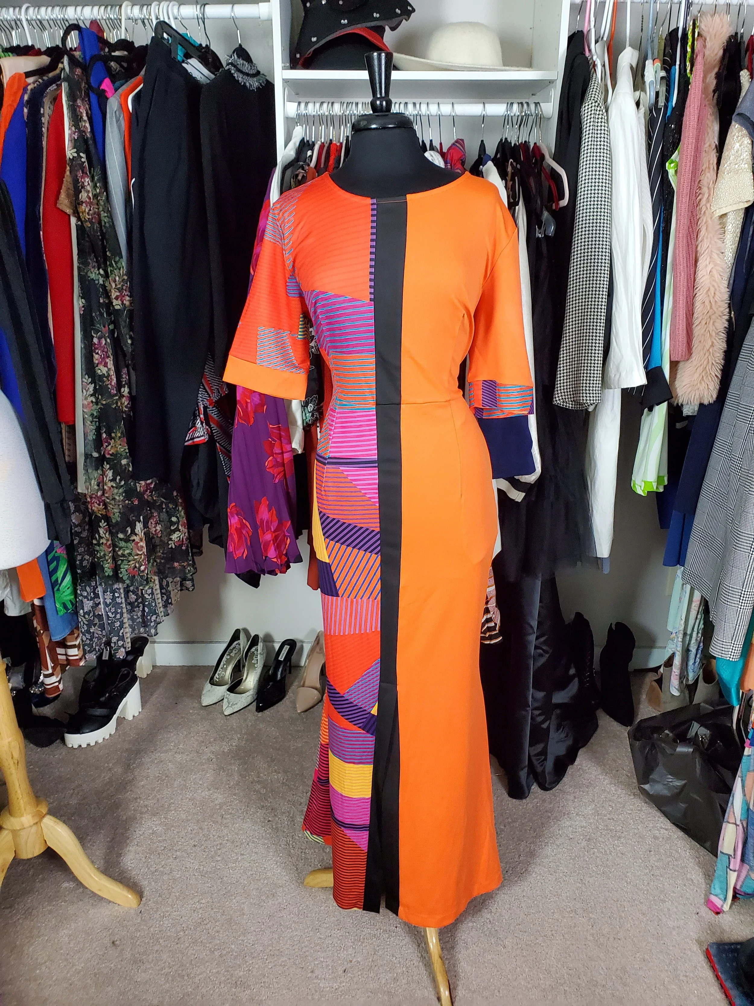Orange MultiPrint Pocket Dress Size 14/16
