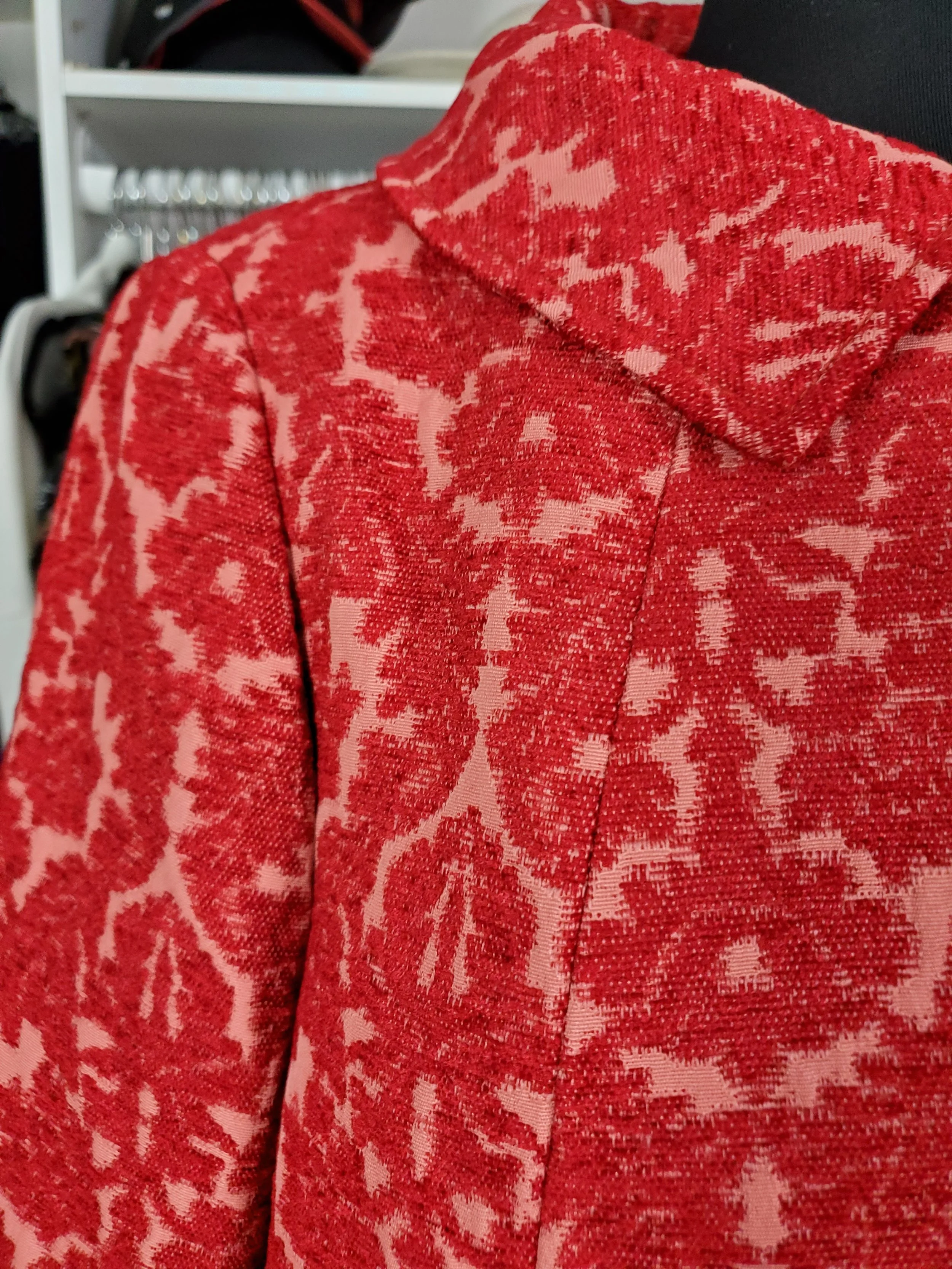 Talbots Red and Blush Floral Jacket Size 12P