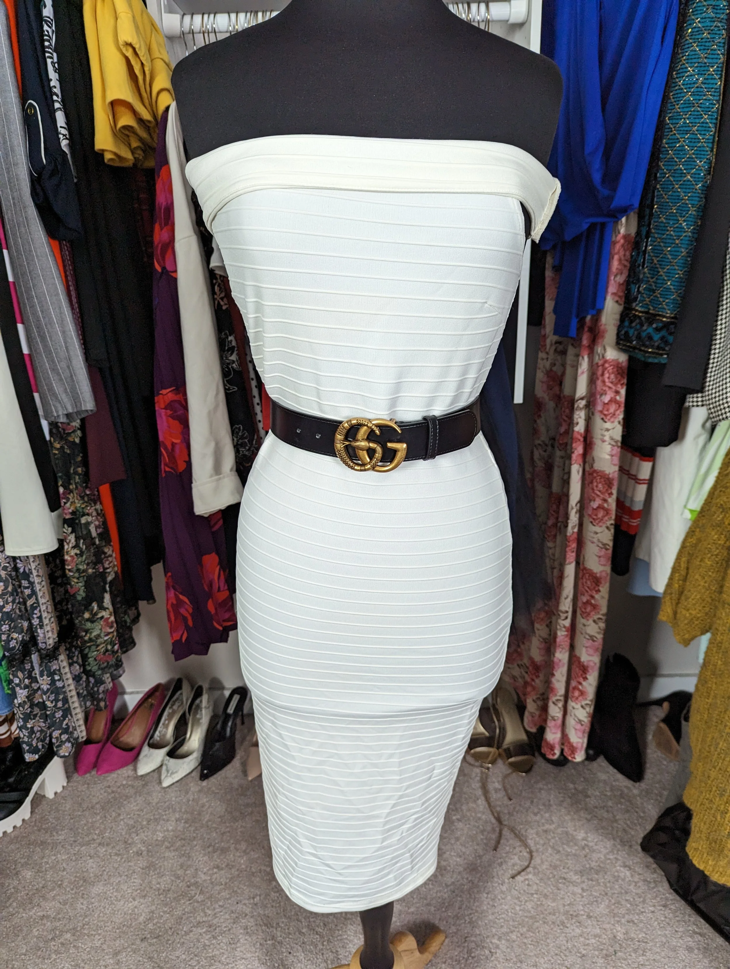Strapless Cream Dress Size 4/6