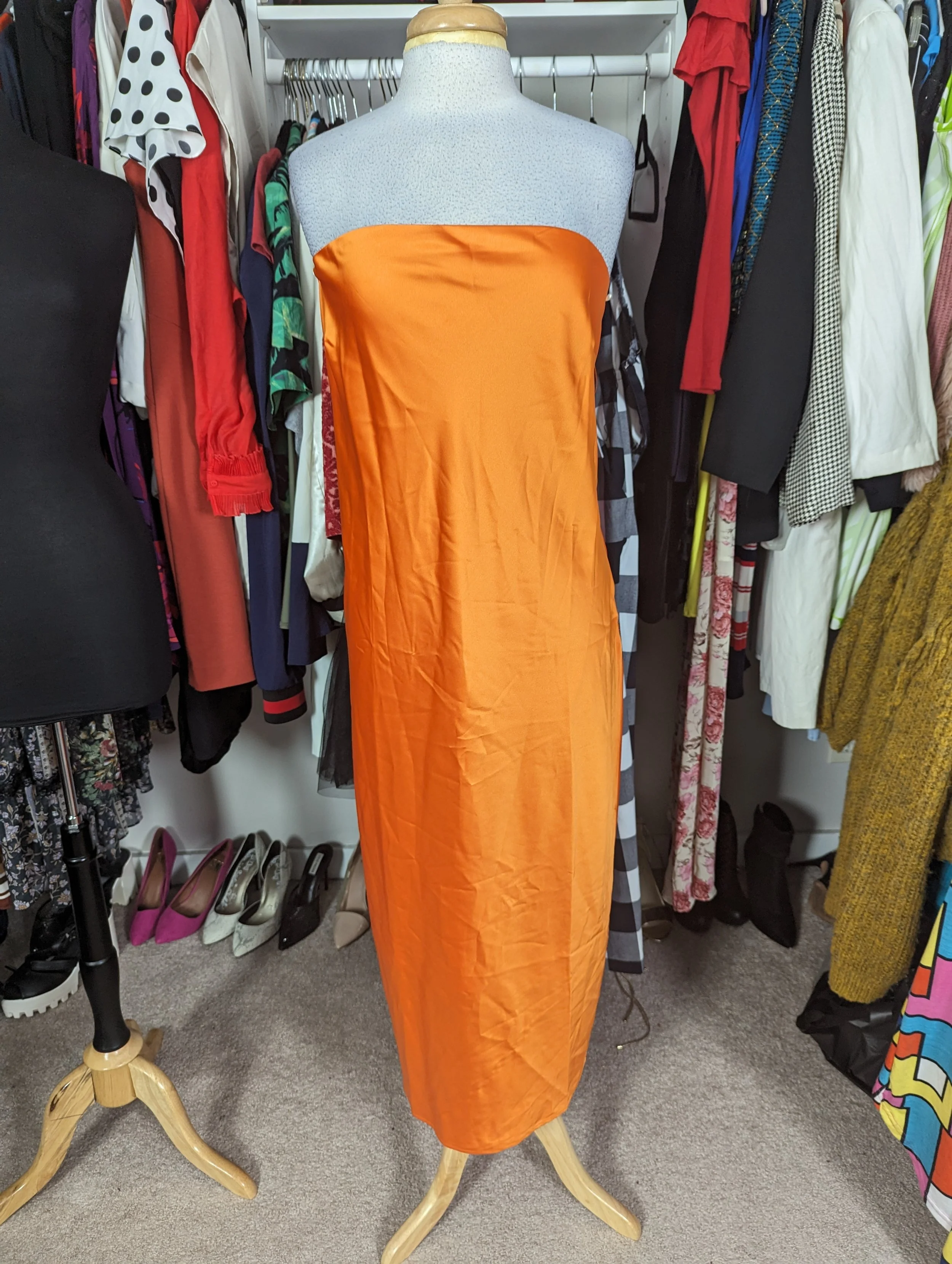 NEW Fashion Nova Orange strapless dress-1XL/2XL