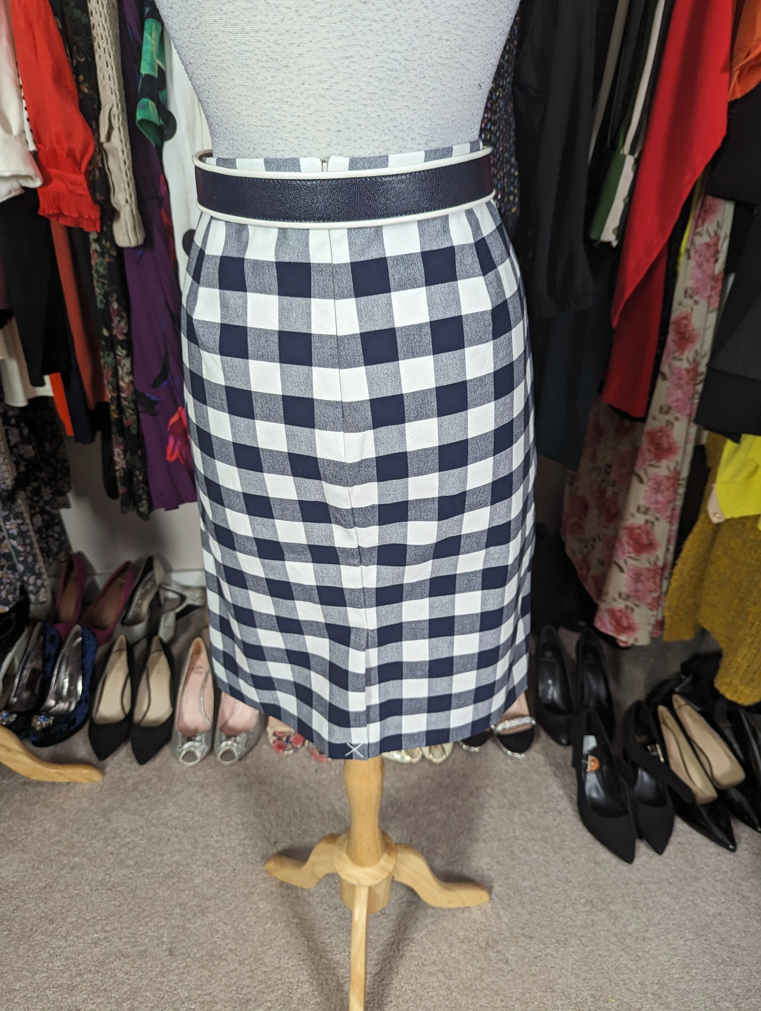 NEW J Crew Gingham Plaid Pencil Skirt Size 10