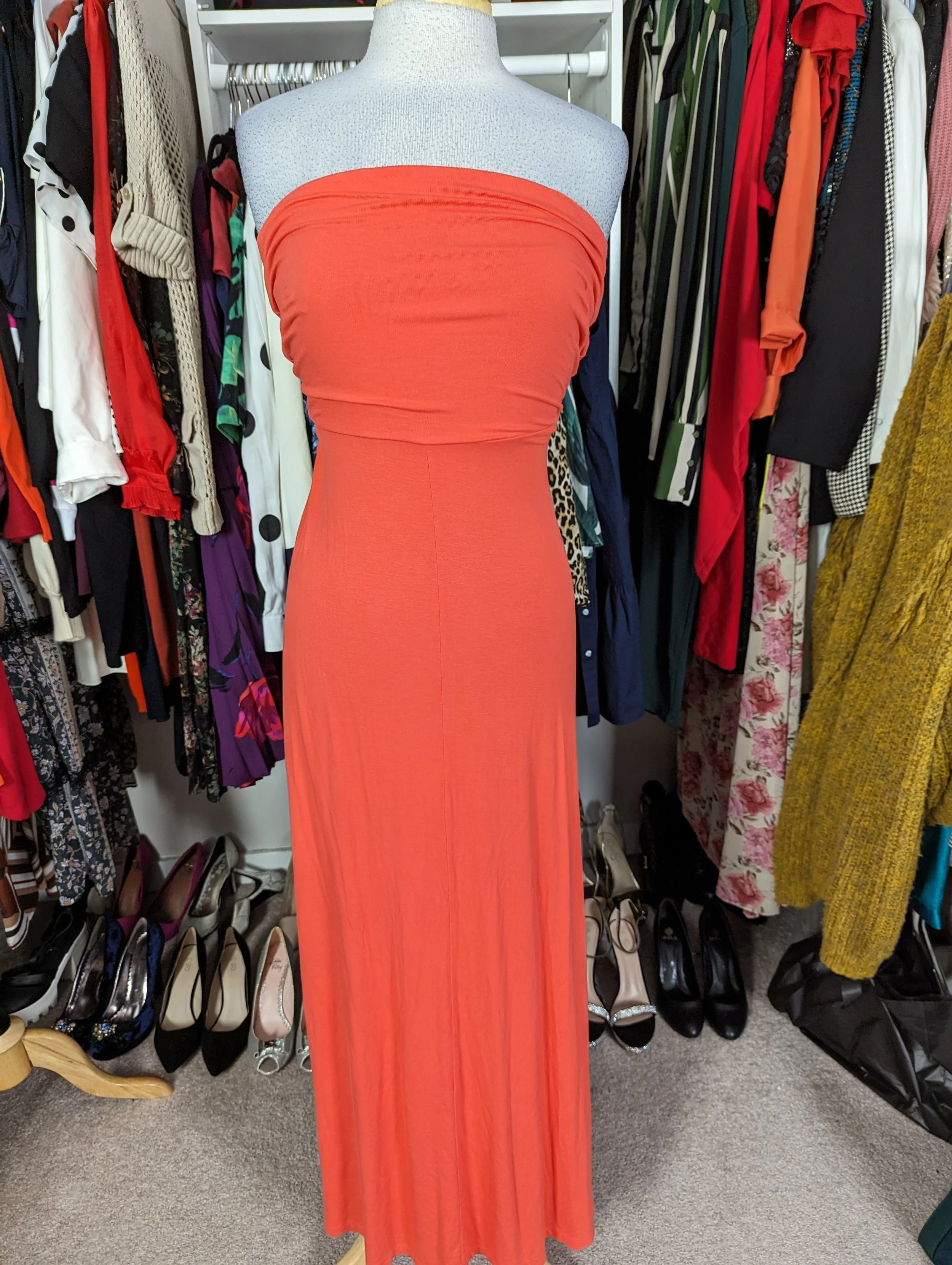 Strapless Orange Dress Size M up to 12