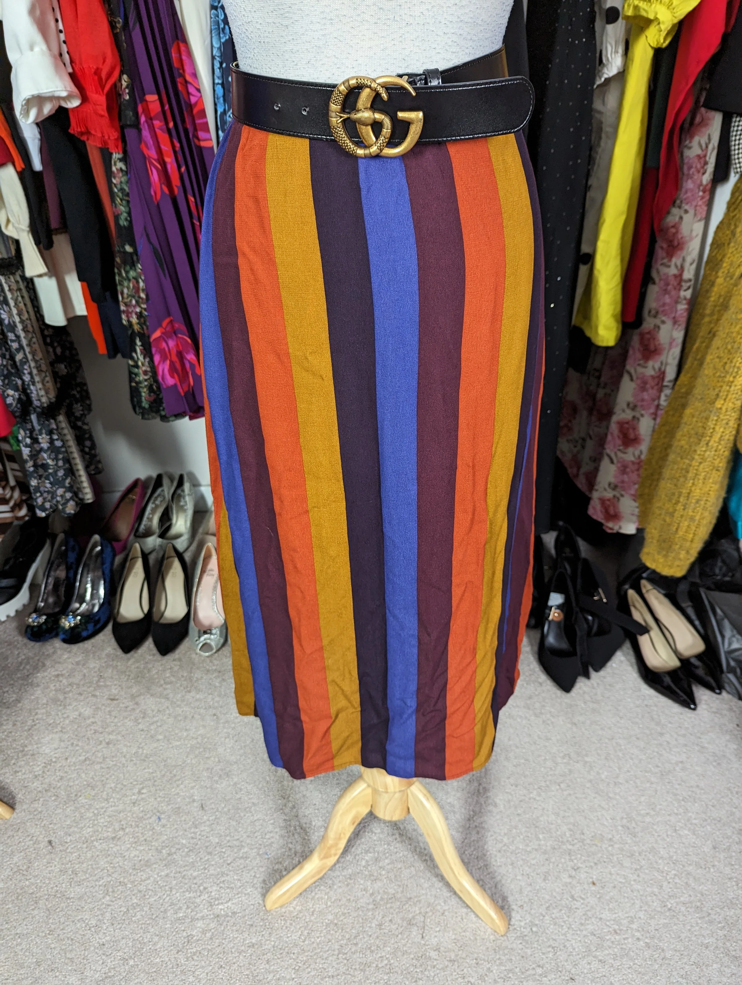 Multi Stripe Skirt Size M