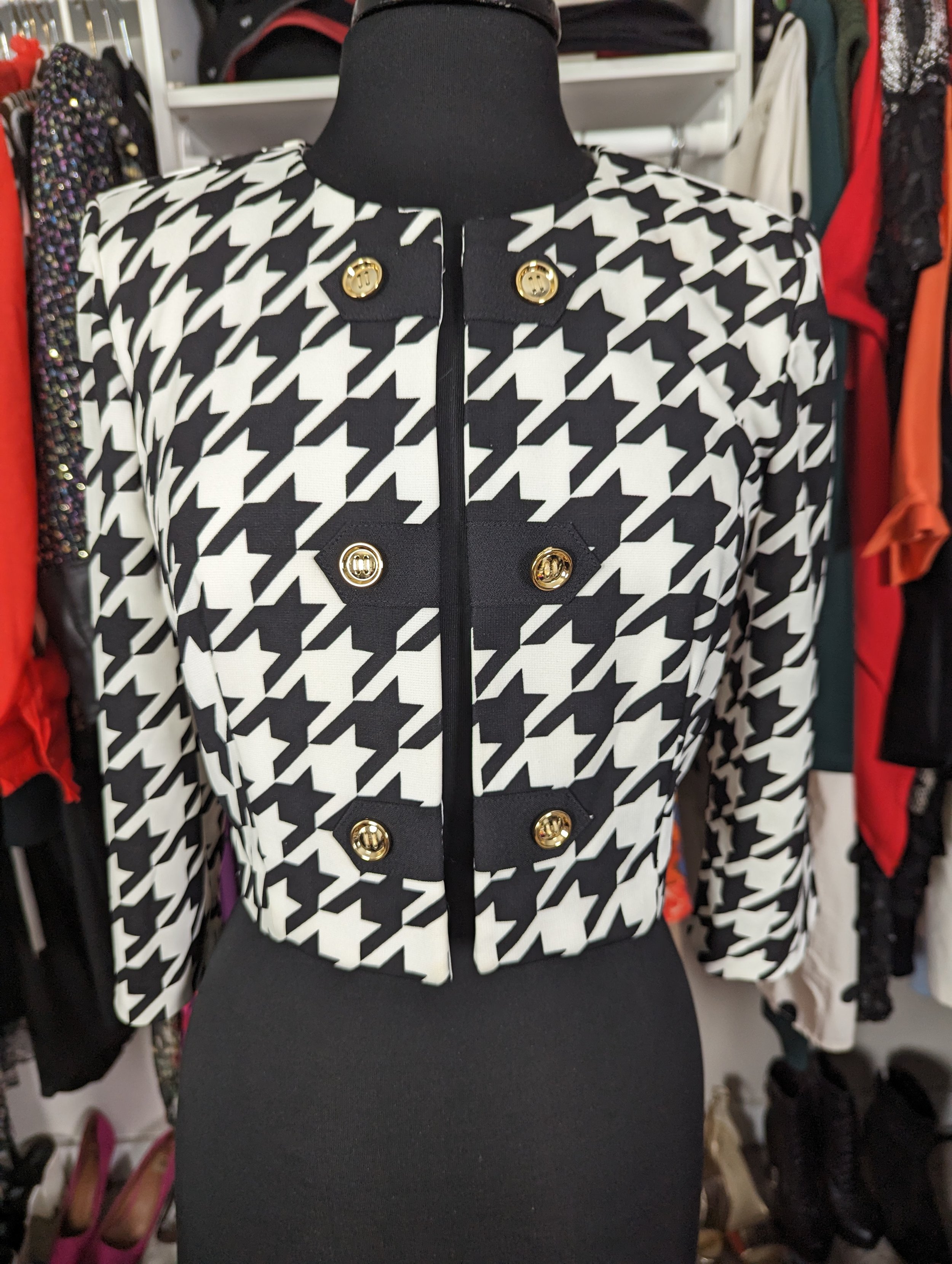 Black and white houndstooth Jacket Size 6/8