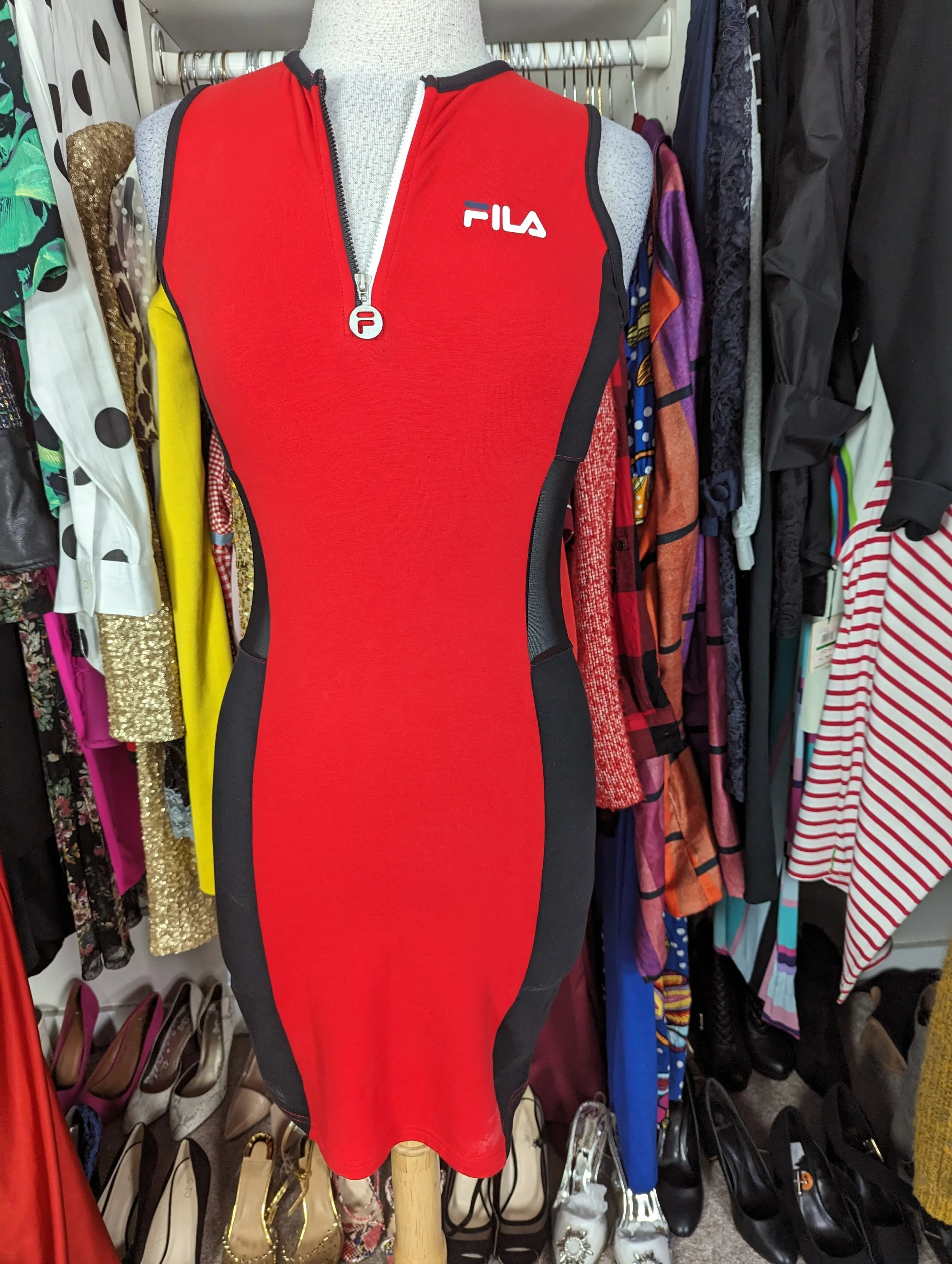 Fila Red and Black Sport Dress Size M
