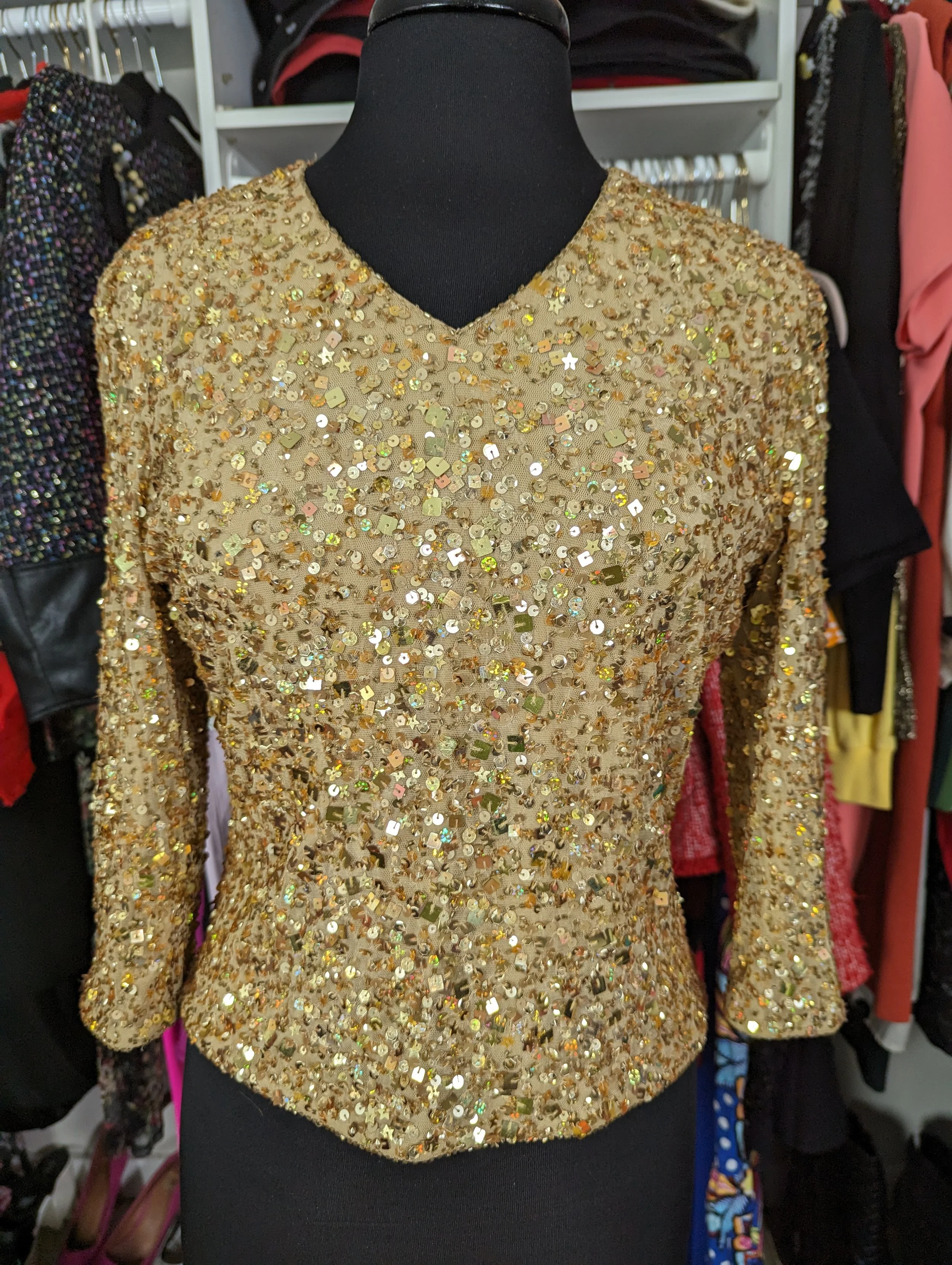Gold Sequin Top Size LP