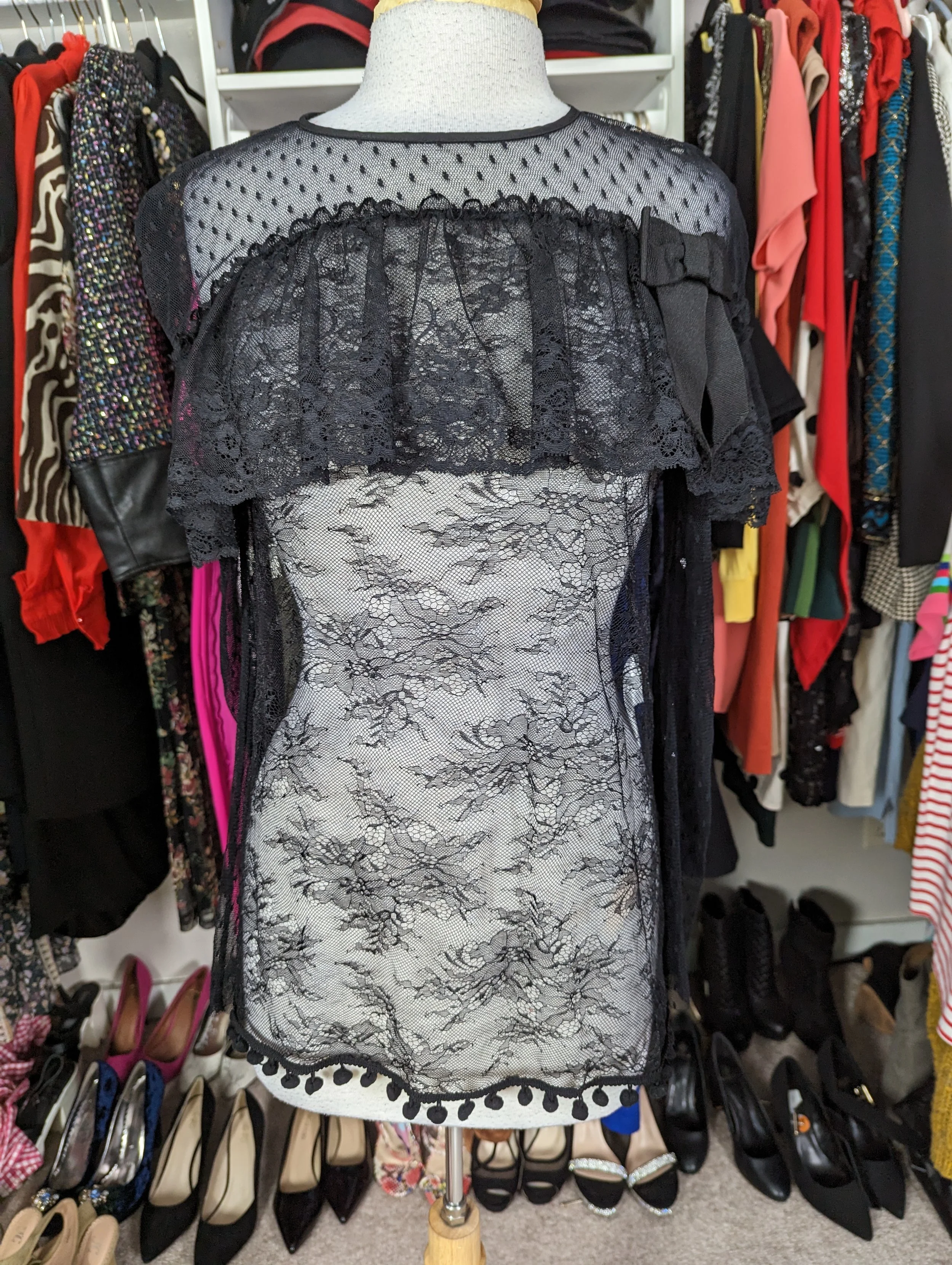 NEW Black Bow lace Top Size up to size 8