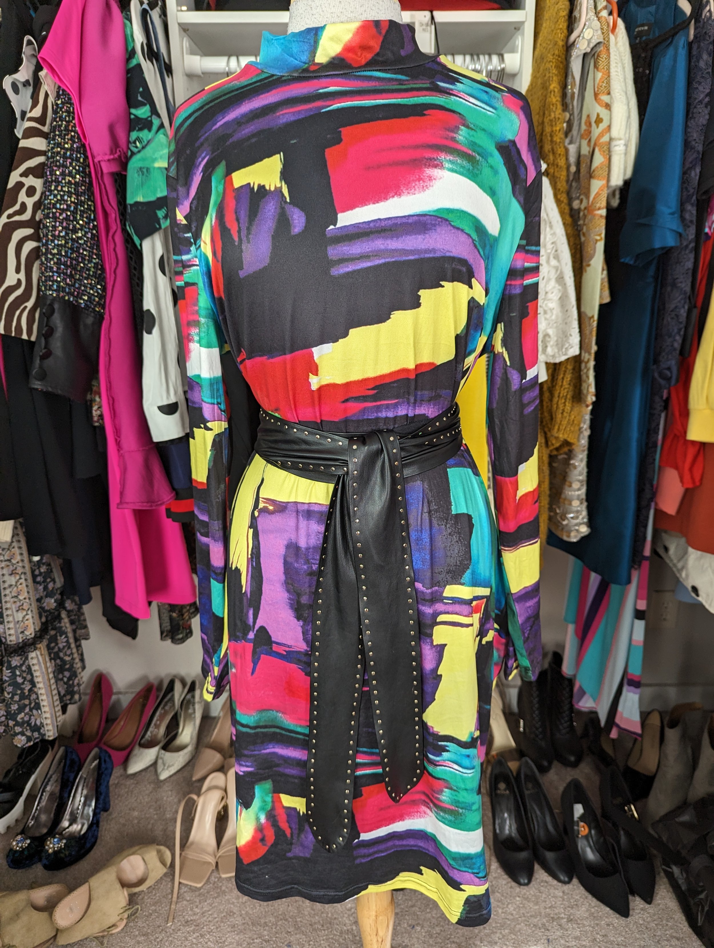 Multi Color Long Sleeve Dress Size 2X