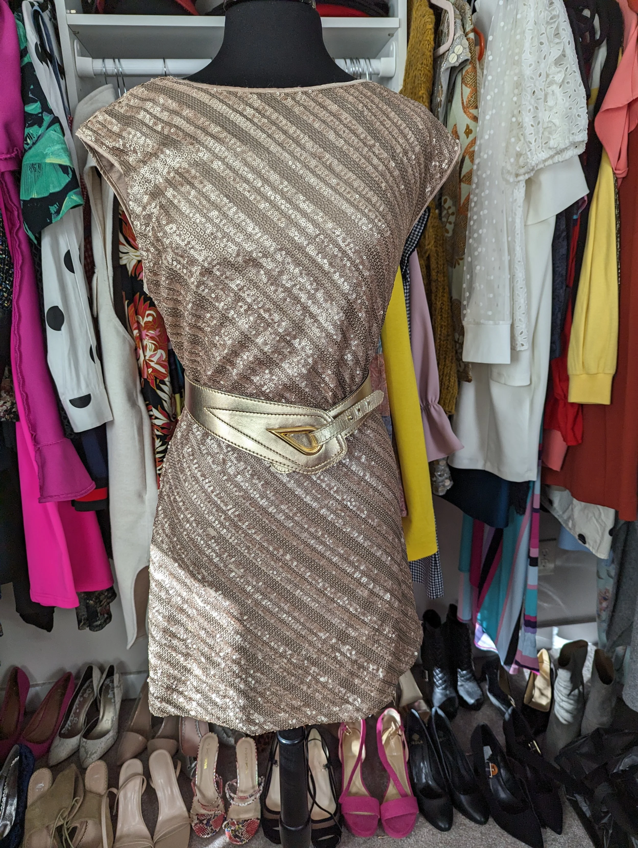 Gold Sequin Dress Size L