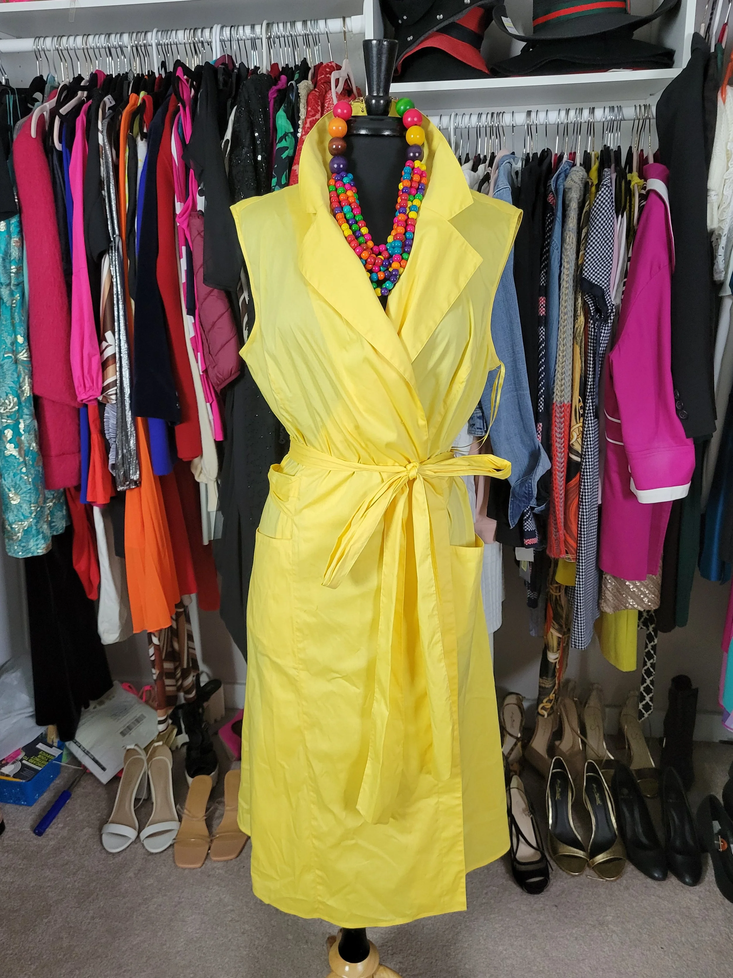 Jones New York Yellow Wrap Dress Size 14/16