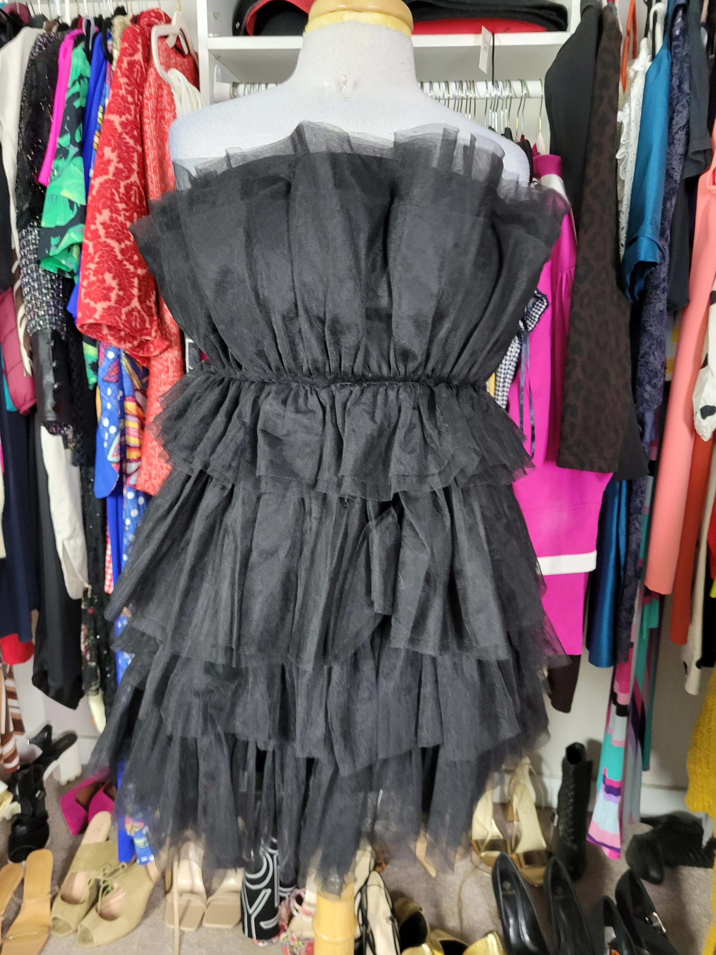 New Altar’d State Black Tulle Mini Dress/Top Size 8/10/12