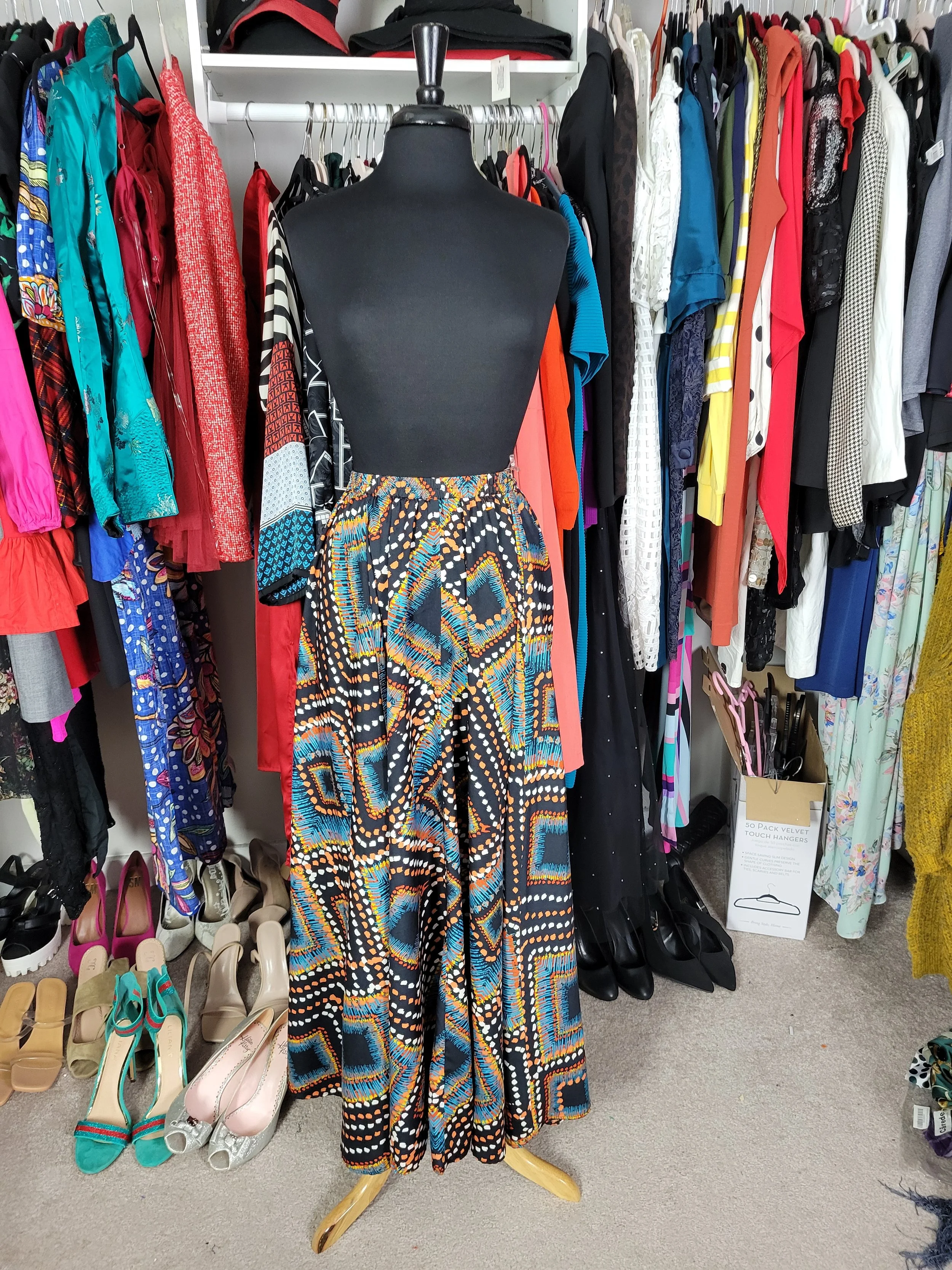 Multiprint maxi skirt size Large elastic waist