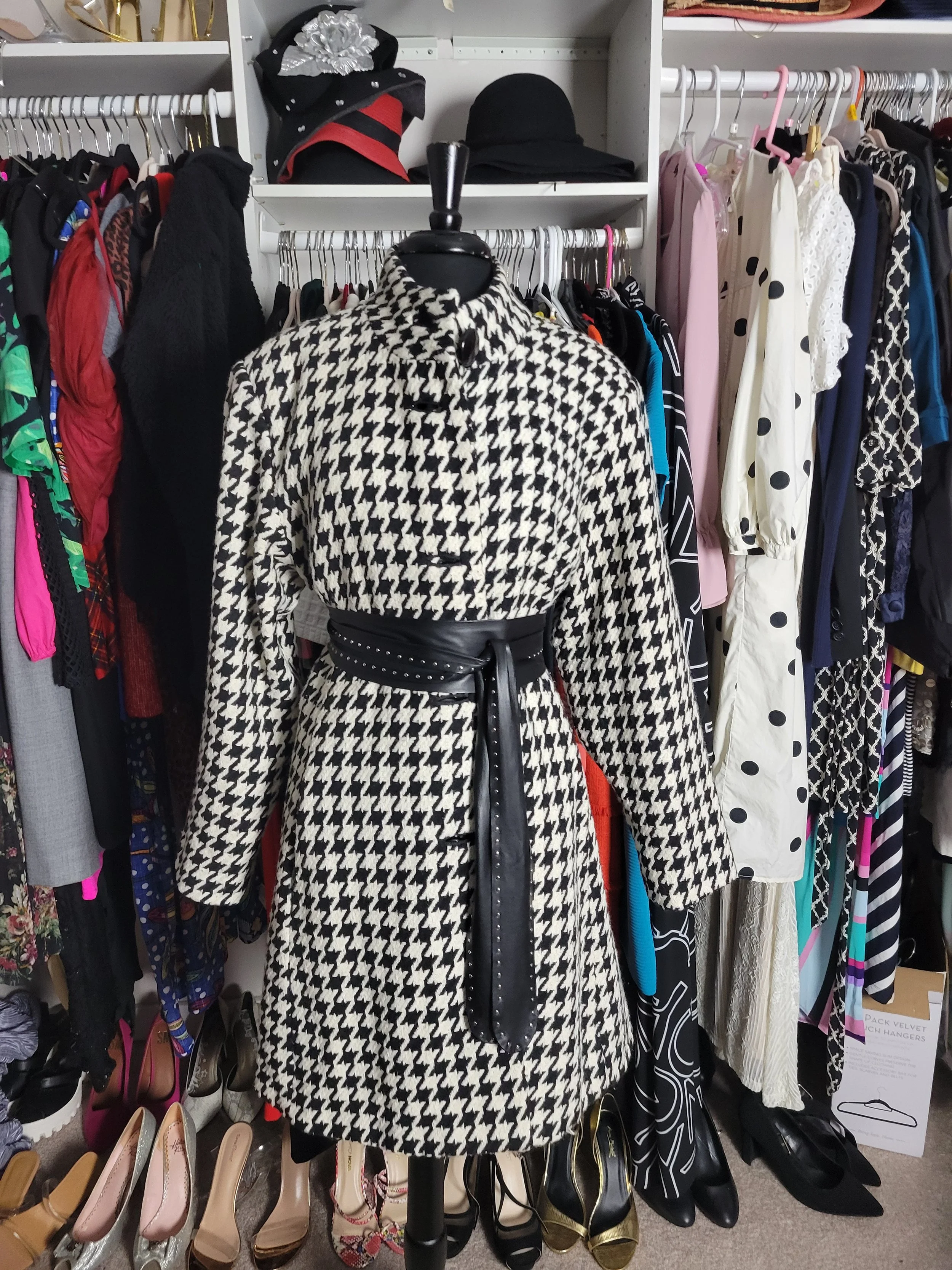Houndstooth Swing Coat size L/XL
