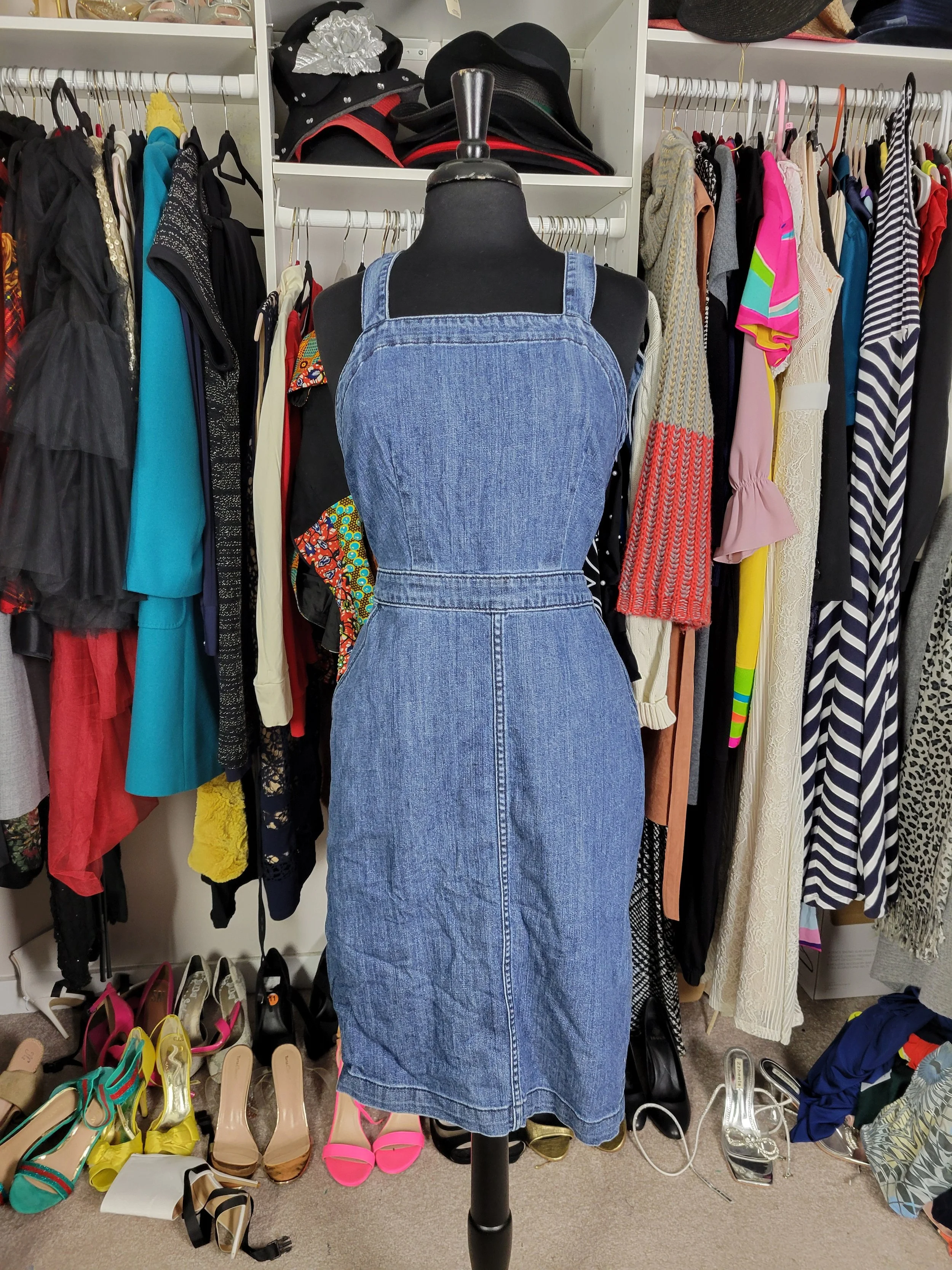 Denim Pocket Dress Size 12 Fits 10