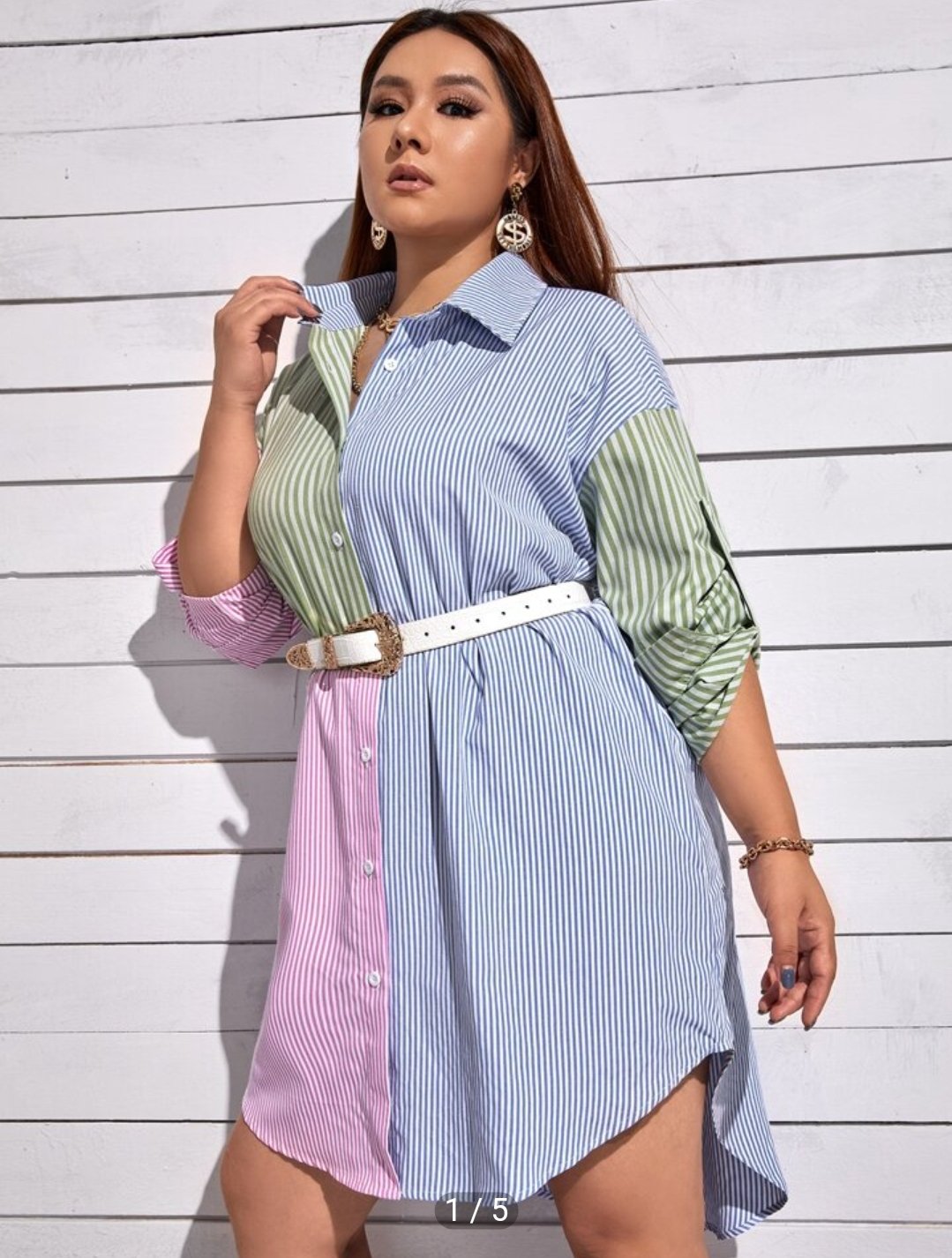 Shein Multicolor Plaid Shirtdress -10/12