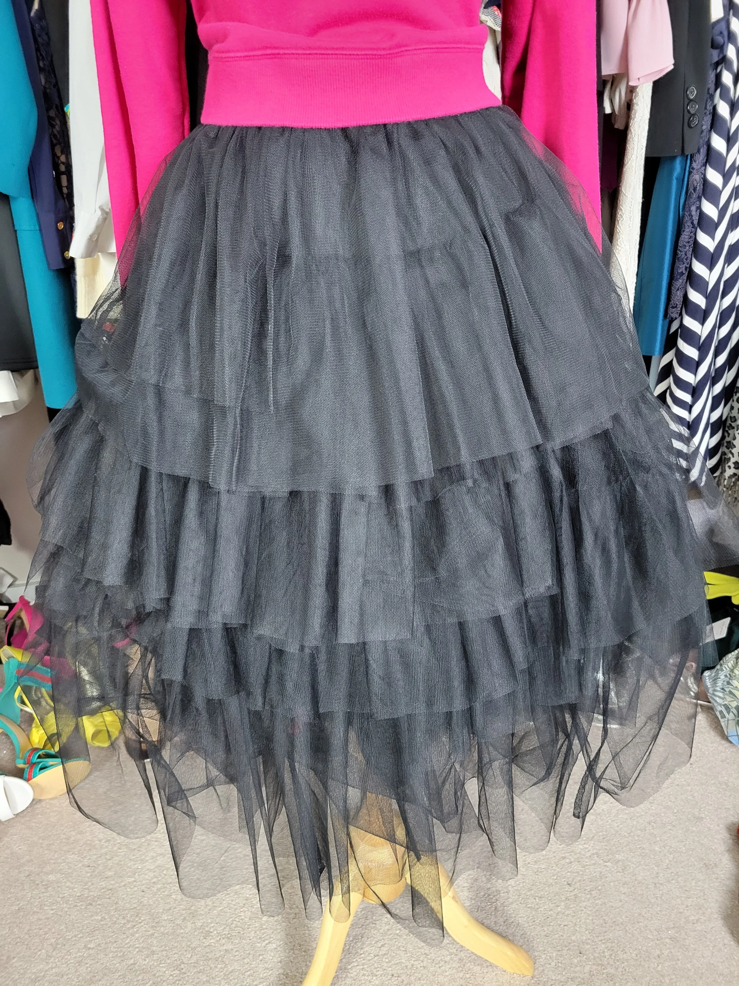 New Black Tiered Tulle skirt- 8/10