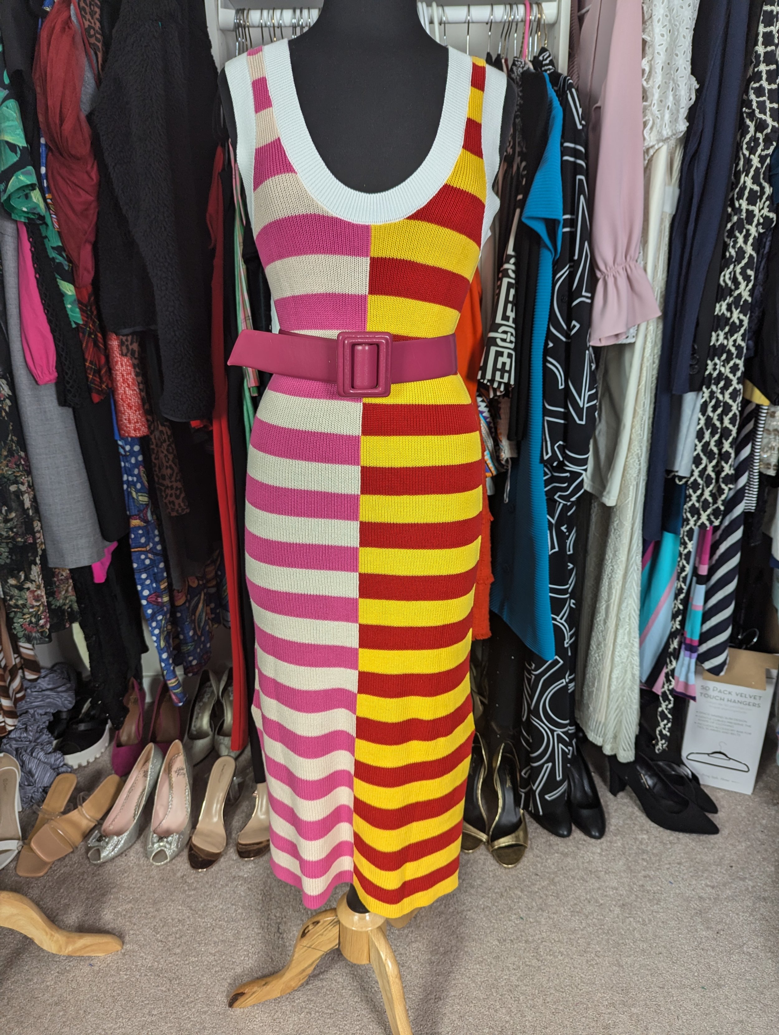 Striped Tank Maxi Dress Size S/M