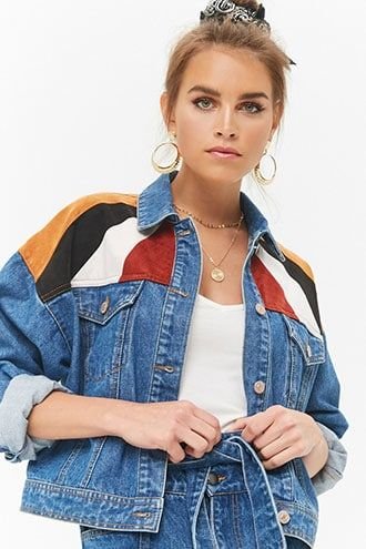 Forever 21 Shoulder Patch Denim crop jacket - 8/10
