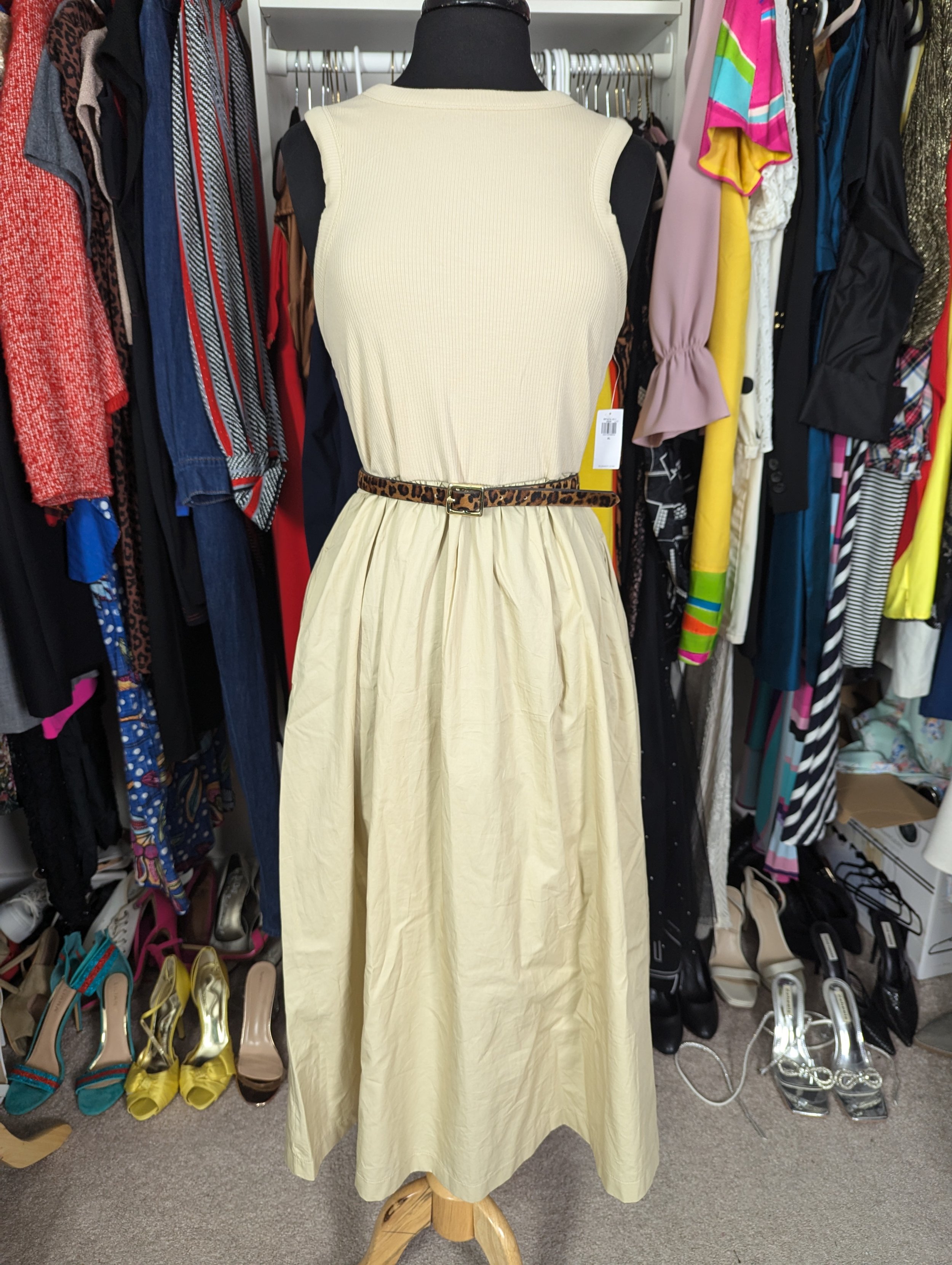 Beige Pocket Maxi Dress -L/XL