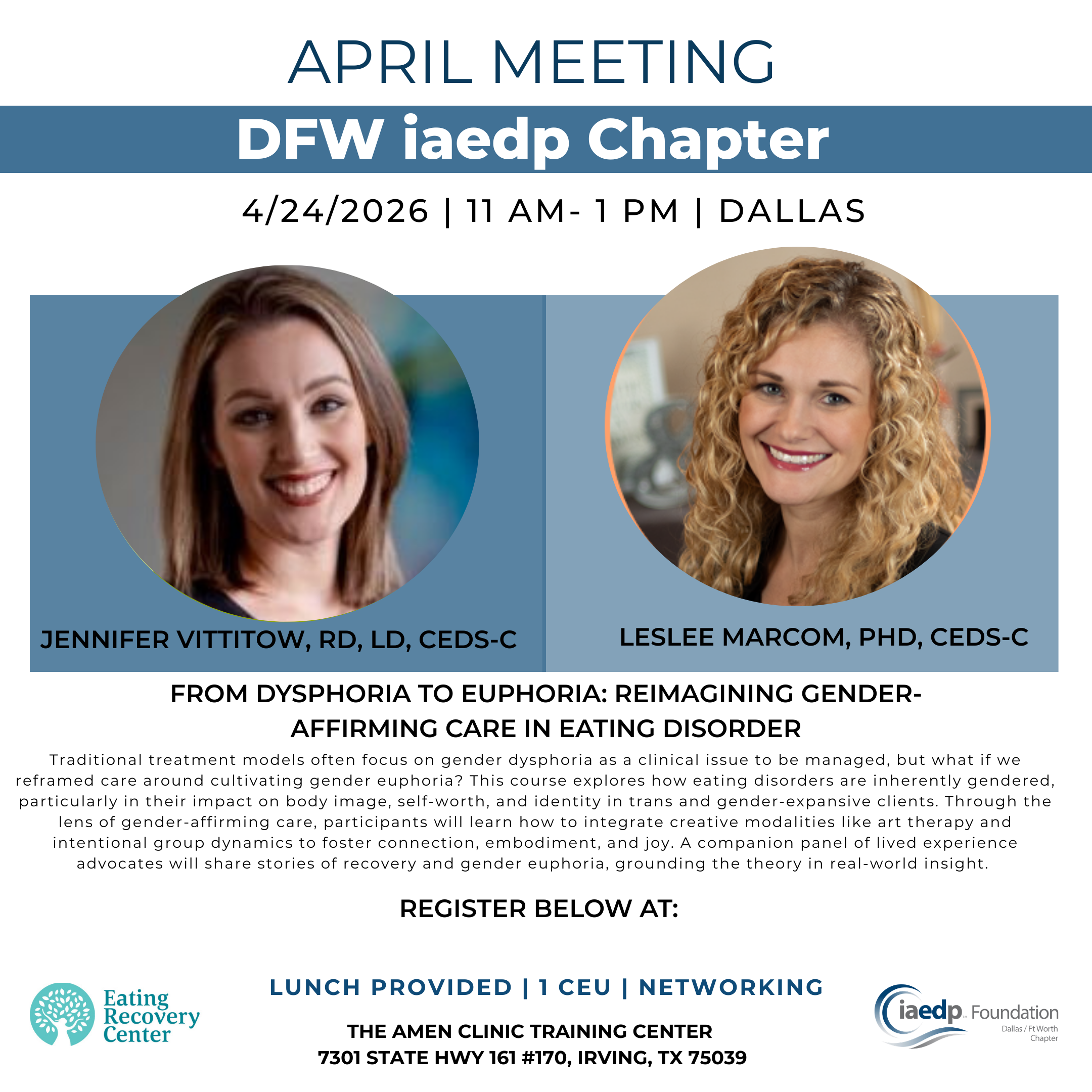 Chapter CEU/Networking Meeting April 24, 2026