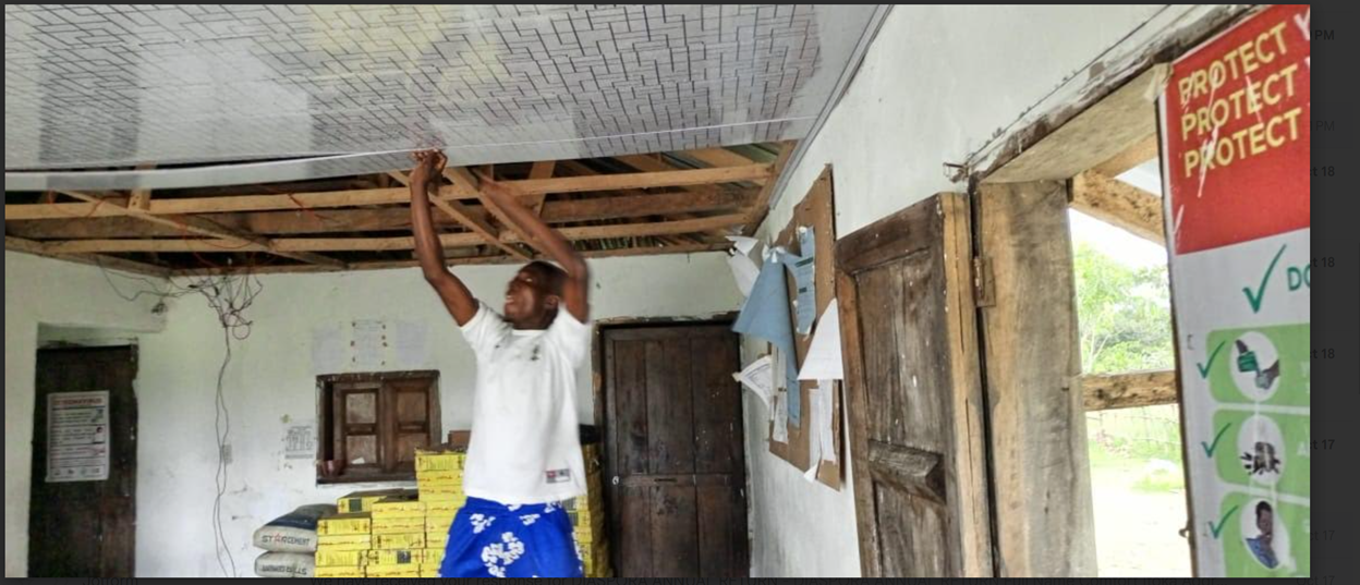 Installation of new ceiling