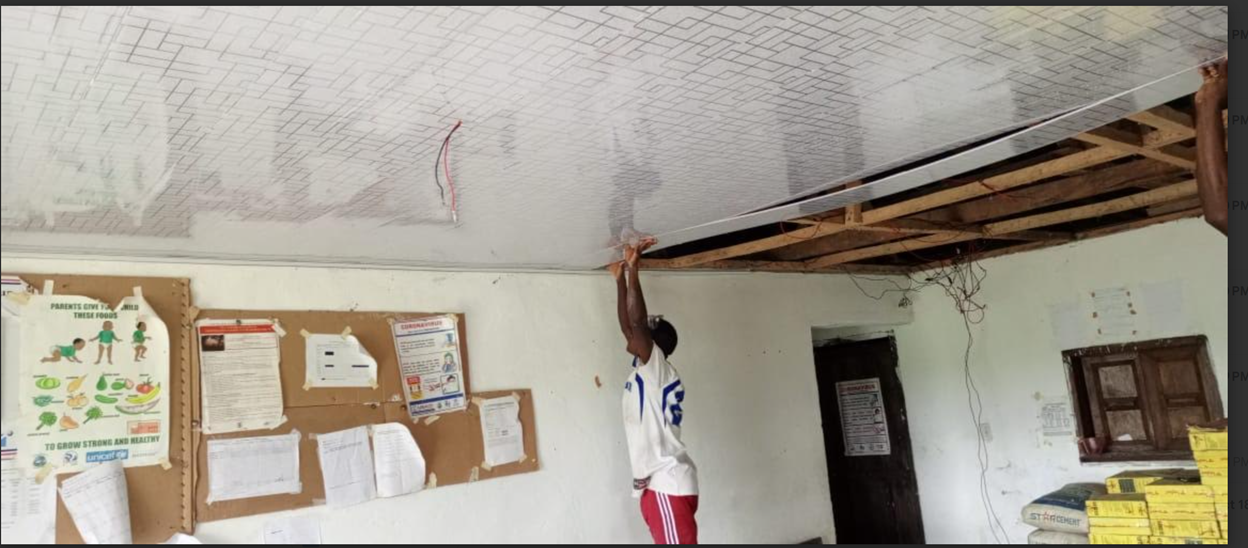 Installation of new ceiling