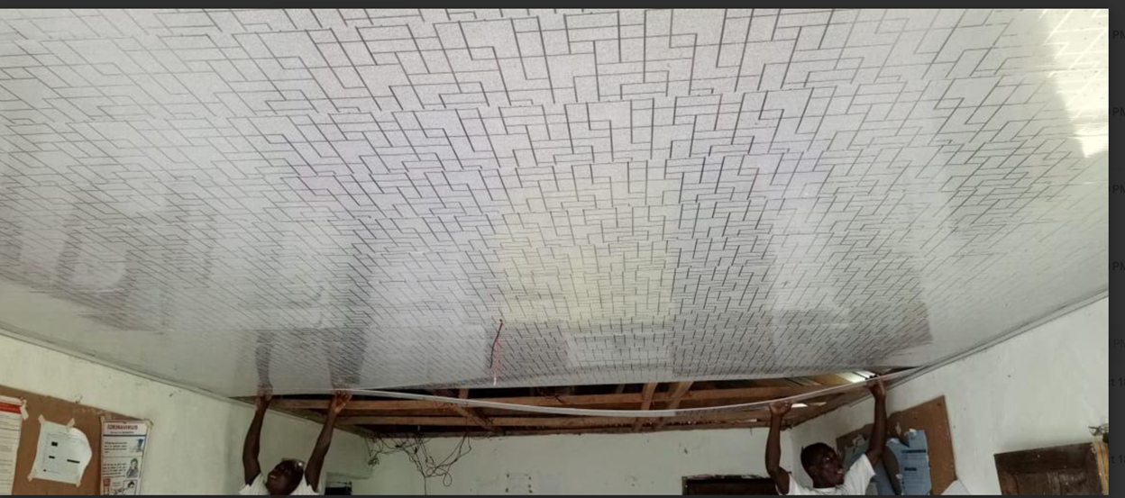 Installation of new ceiling