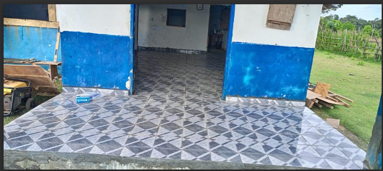 Installation of floor tiles