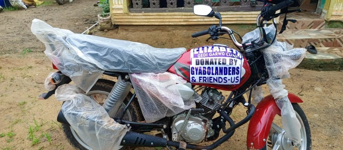 Motorbike donated by Gyabolanders and Friends-US,&nbsp;Inc.