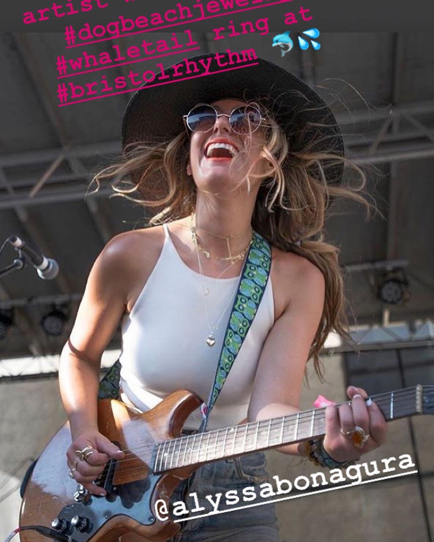 So very proud to see our wraparound #whaletailring gracing the fingers of this very gifted and beautiful human!  If you don&rsquo;t know her music yet, check it out - you won&rsquo;t regret it! @alyssabonagura @thesisterhoodband ❤️