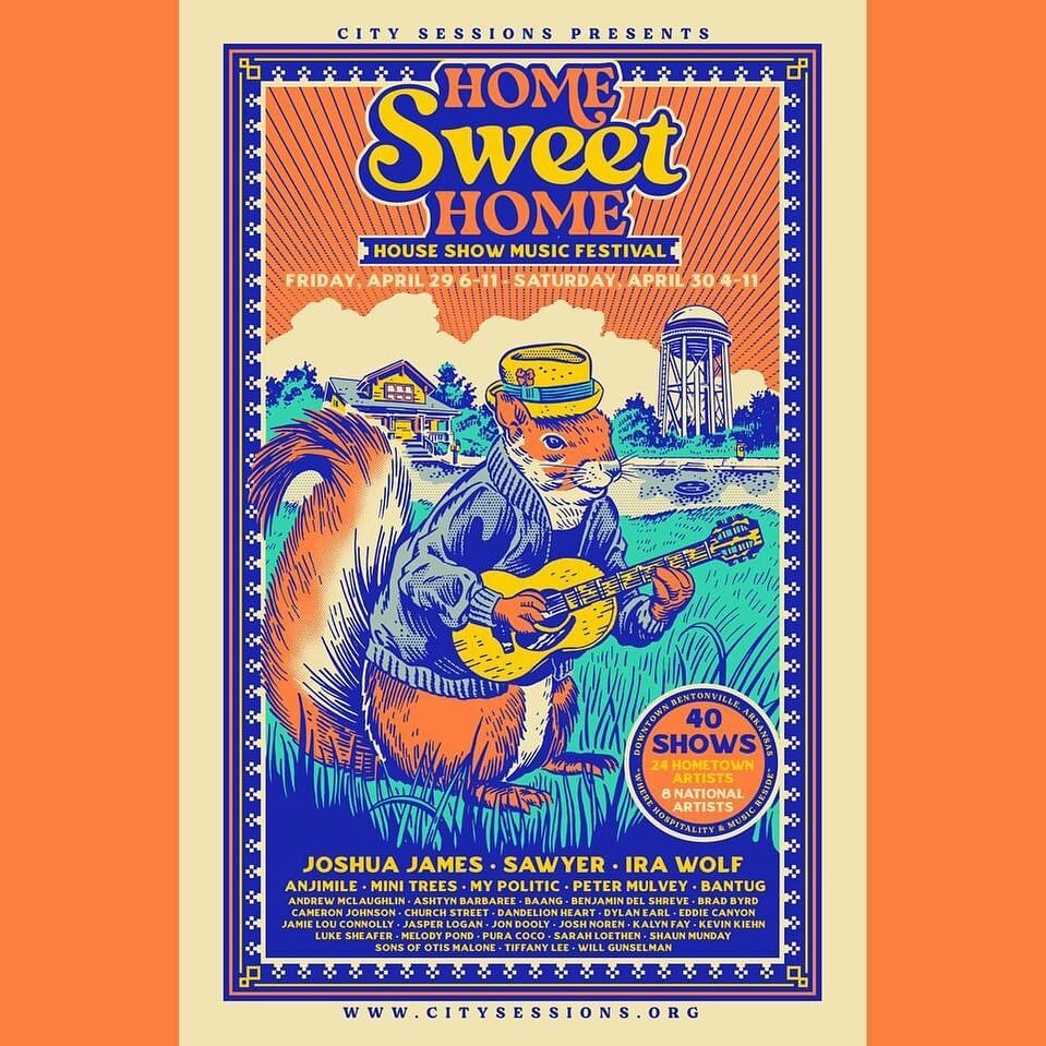 I am very pleased to have been able to design the branding and poster for the upcoming Home Sweet Home Festival beginning tomorrow in Bentonville!

The lineup I've seen online looks terrific and definitely worth your attention!

Cool projects with co