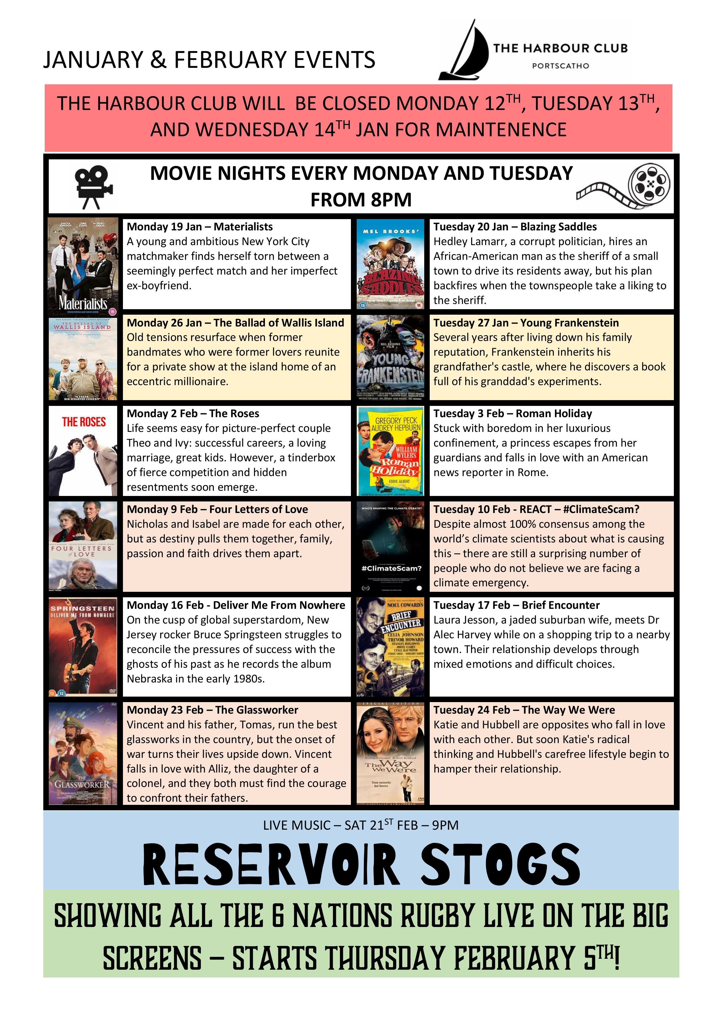 January and February Events