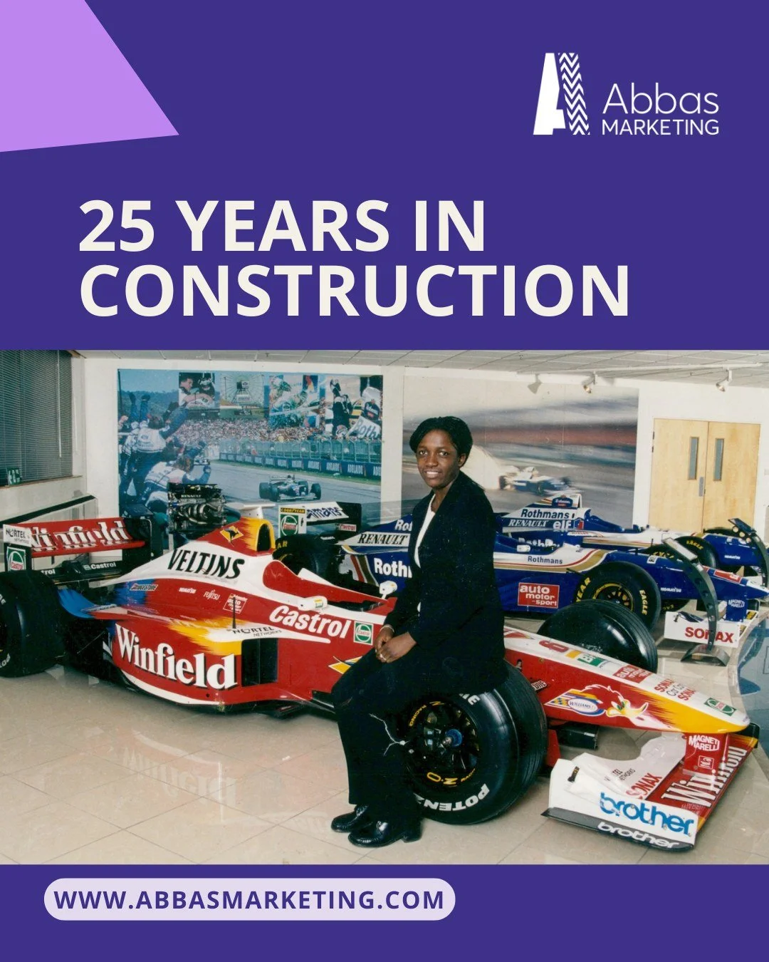 It's my 25 years in construction anniversary this month. I started my first job post uni in Jan 2001. 

And yes, that picture below is from my first few weeks - an office furniture launch at Williams F1 in Surrey. Pretty good start, especially as I w